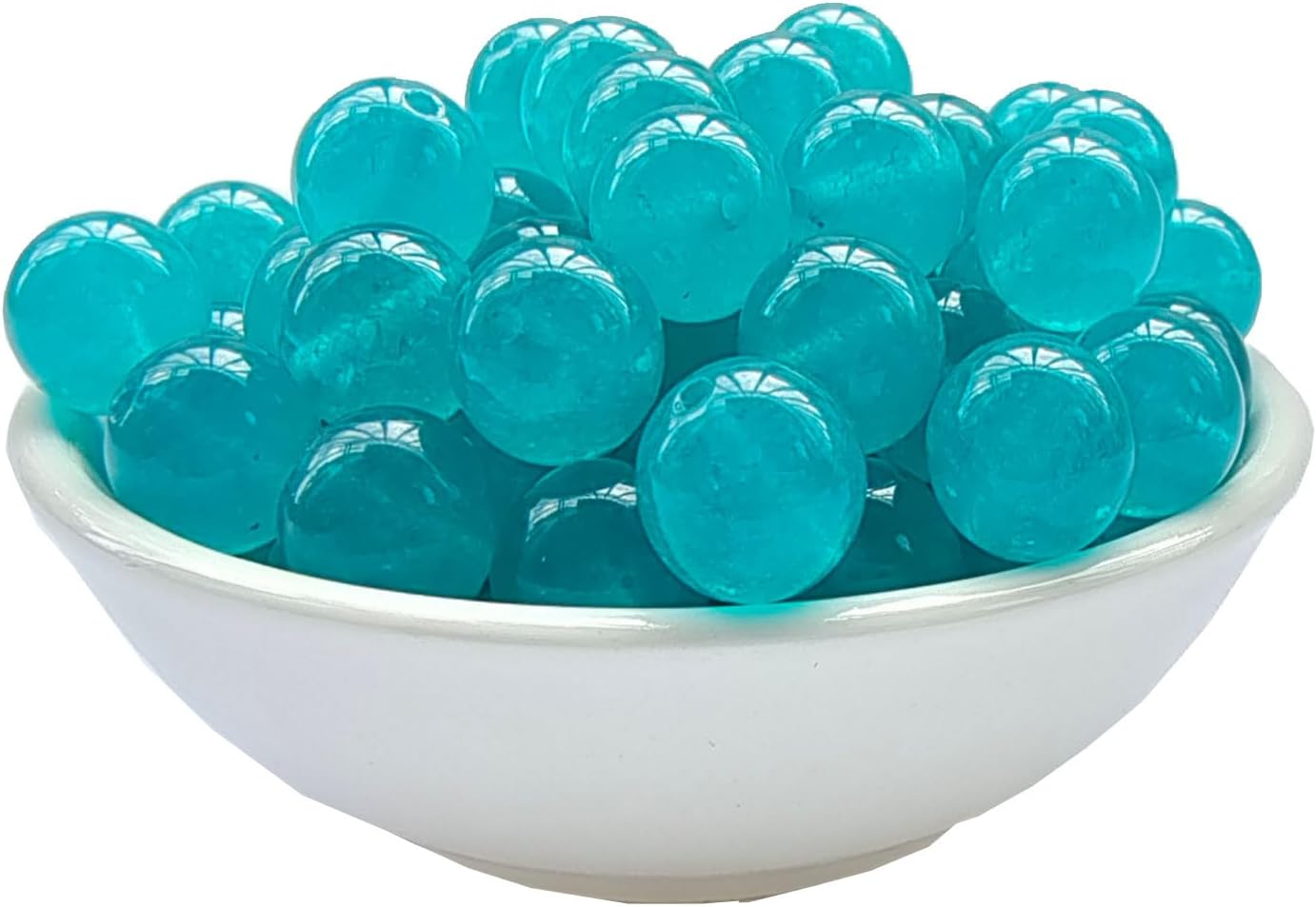 Stone Beads 10mm 60pcs Lake Blue Chalcedony Beads Round Loose Gemstones Beads for Bracelet Necklace Jewelry Making (10mm, 61017 Lake Blue Chalcedony)