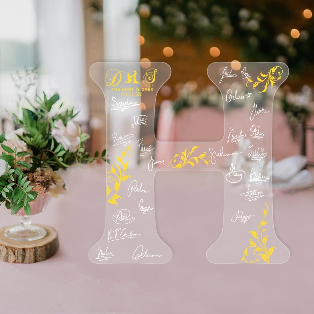 Personalized Wedding Guest Book Sign Custom Letter Name Date Rustic Wedding Guest Book Alternative Unique Guest Book for Wedding Anniversary Decor (Style 2)