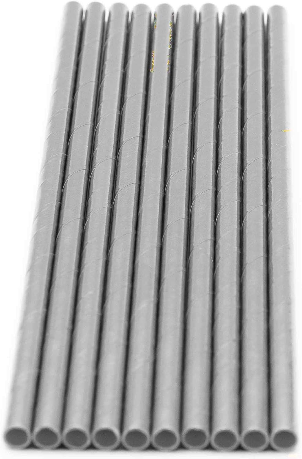 Pack of 150 Silver Foil Biodegradable 4-Ply Paper Drinking Straws (Compostable, Non-toxic, BPA-free)