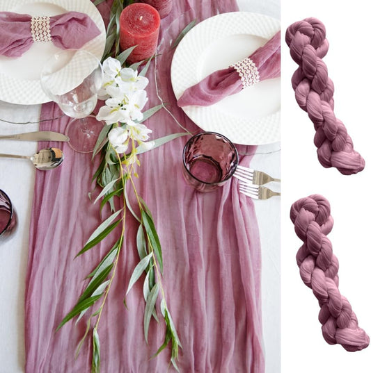 Dusty Pink Table Runner Cheesecloth 141'' Rustic Sheer Gauze Runner Farmhouse Wedding Runner, Cheese Cloth Tablecloth, Gauze Cheese Cloth, Wedding Shower Decorations Rustic Theme Tablecloth