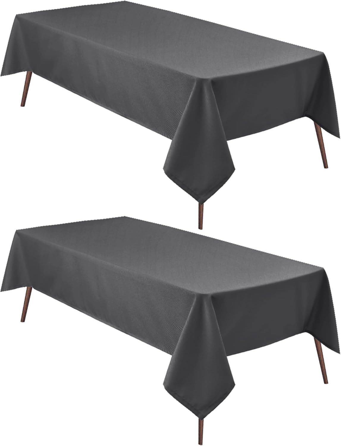 Hiasan 2 Pieces Rectangle Tablecloth - Waterproof and Spillproof Dining Room Washable Polyester Table Cloth for Dining Room, 54 x 80 Inch, Grey