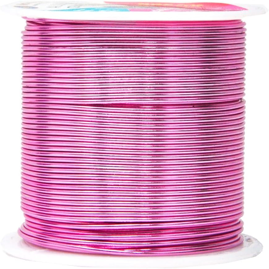 Mandala Crafts 18 Gauge Anodized Aluminum Craft Wire for Jewelry Making - 450 FT Colored Flexible Silver Copper Black Pink Ice Blue Red Wire - Bendable for Bonsai Armature Crafting Sculpting