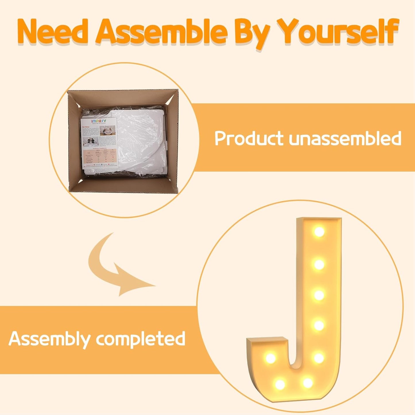 Marquee Letters 3 Feet Tall Large Light Up Letters J Happy Birthday Decorations Marry Me Engagement Party Decor Yellow Light Birthday Decorations Balloon Arch Kit Foam Sign J