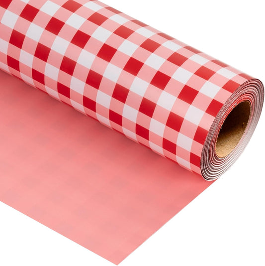 Burymento Red Checkerboard Wrapping Paper, Gift Wrap for Birthday, Valentines, Mothers day, Graduation, Wedding, Fathers day, Baby Shower, Christmas (17in x 32.8ft)
