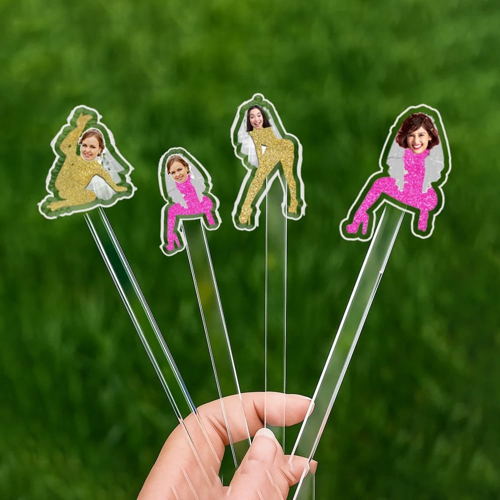 Personalized 50 pcs Double-Sided Wedding Stir Stick, Custom Bride Face Dancers Stir Stick, Acrylic Cocktail Stirrers, Wedding Drink Stirrers, Bachelorette Party Gifts, Bridal Shower Gifts