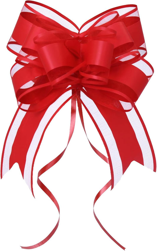 Pull Bows for Gift Wrapping – 15-Pack Red Gift bows, Waterproof DIY Bow for Christmas, Weddings, Holidays, Baby Showers, Party Decor(6 Inches)
