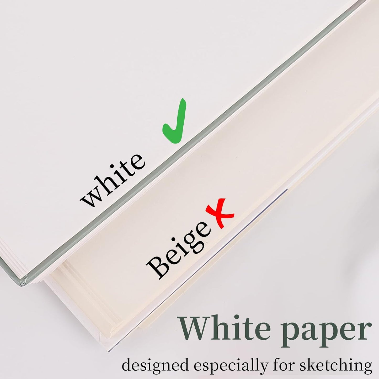 SuFly 9"x12" Drawing Paper, Pack of 2, 100 Sheets Each, Top Spiral Sketch Pad, 68lb/100gsm, White.