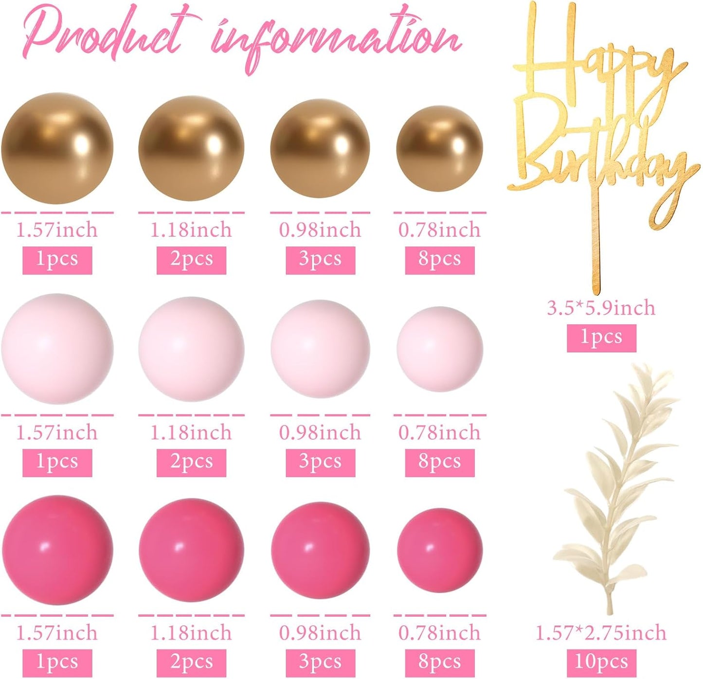 MIAHART Ball Cake Toppers Boho Grass Cake Topper Ball Cake Insert Decoration for Birthday Wedding Baby Shower Party Decorations Boho Themed Party Supplies (pink,gold,light pink)