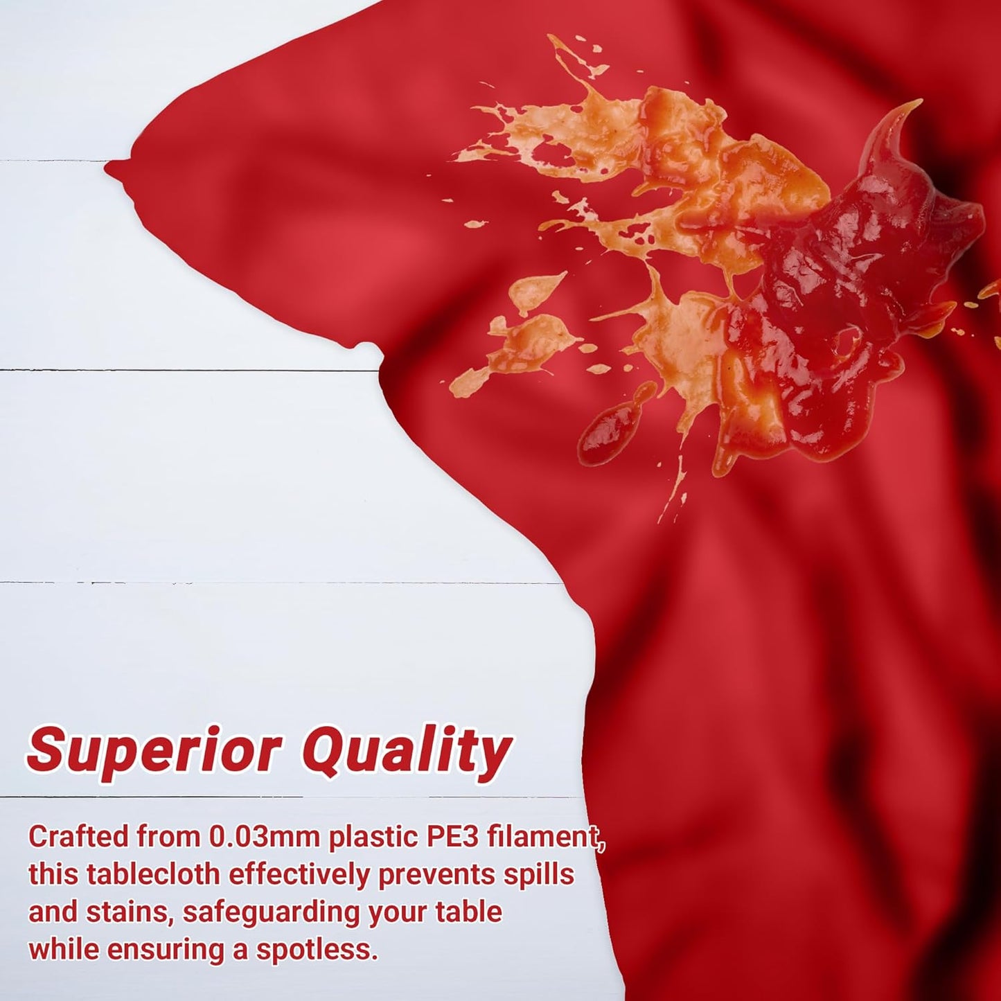 QZYL 4 PCS Picnic Table Cover, 54 x 108 in Rectangle Tablecloth, Red Table Cloth Indoor Outdoor for Baptism Decorations, Waterproof Plastic Tablecloth for Birthday, Wedding and Anniversary