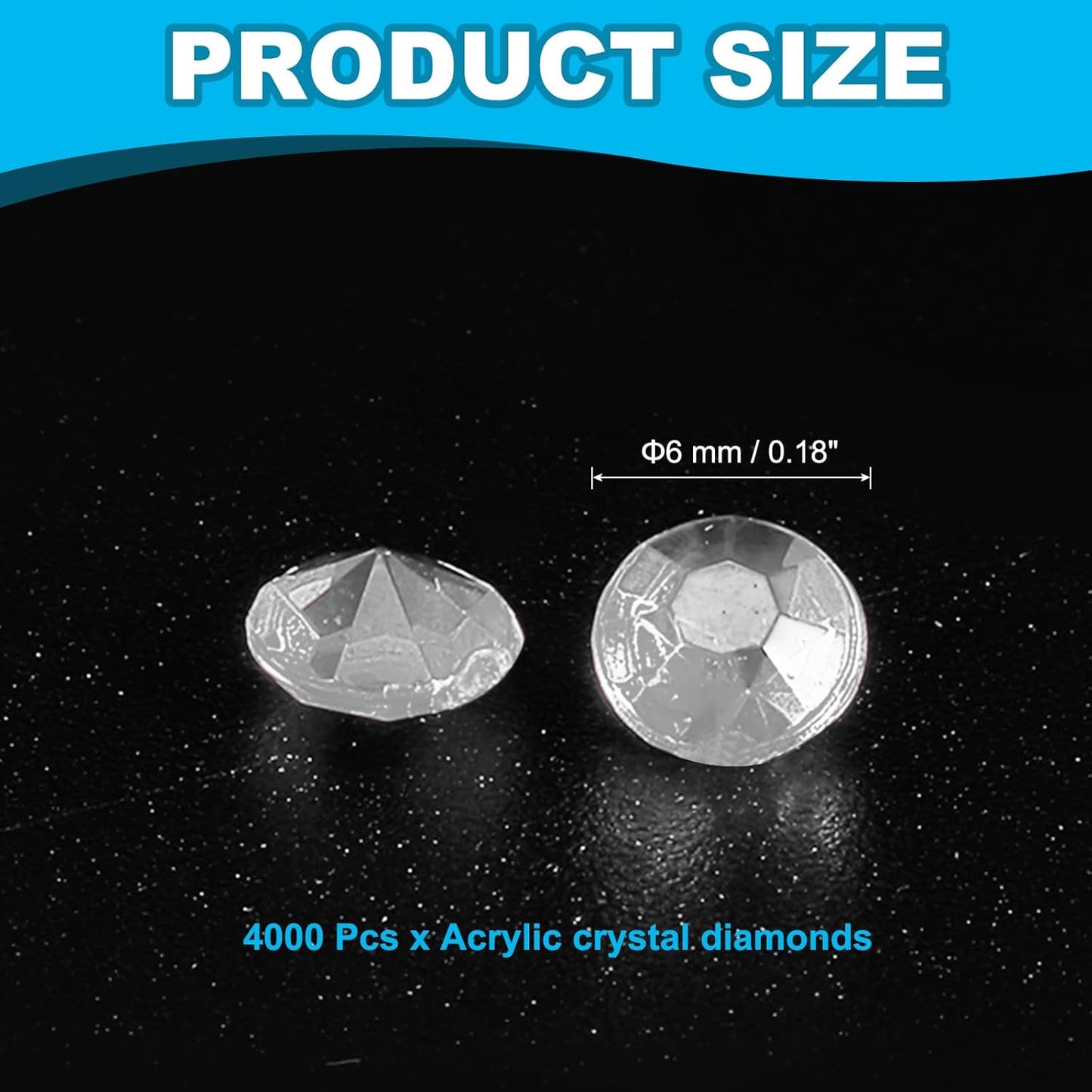 PATIKIL 4000 Pcs Wedding Table Scatter Confetti Crystals 6 mm Acrylic Diamonds Vase Fillers Gems for Table Centerpiece Decorations Party Vase Beads, Light Gray