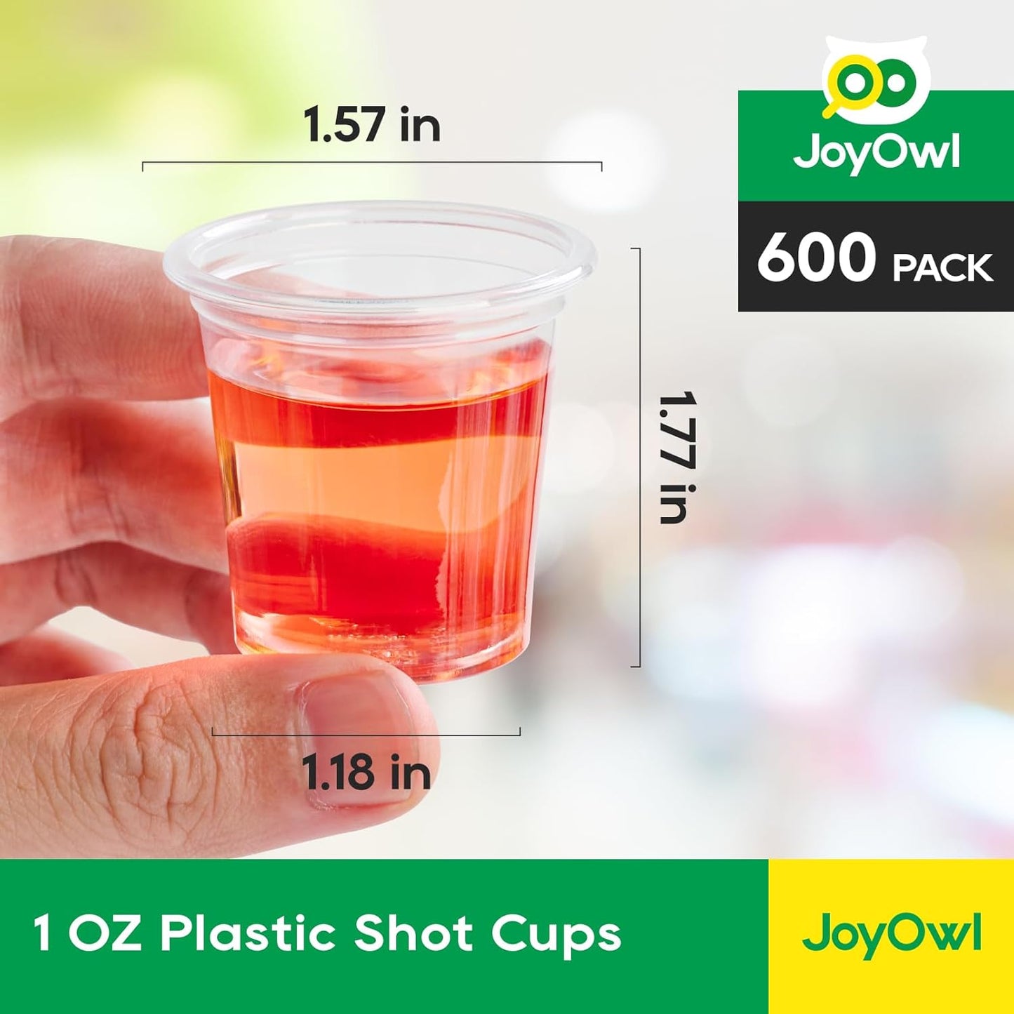 600 pack 1 OZ Plastic Shot Glasses, Mini Disposable Shot Cups for Party, Events, Whiskey and Wine Tasting