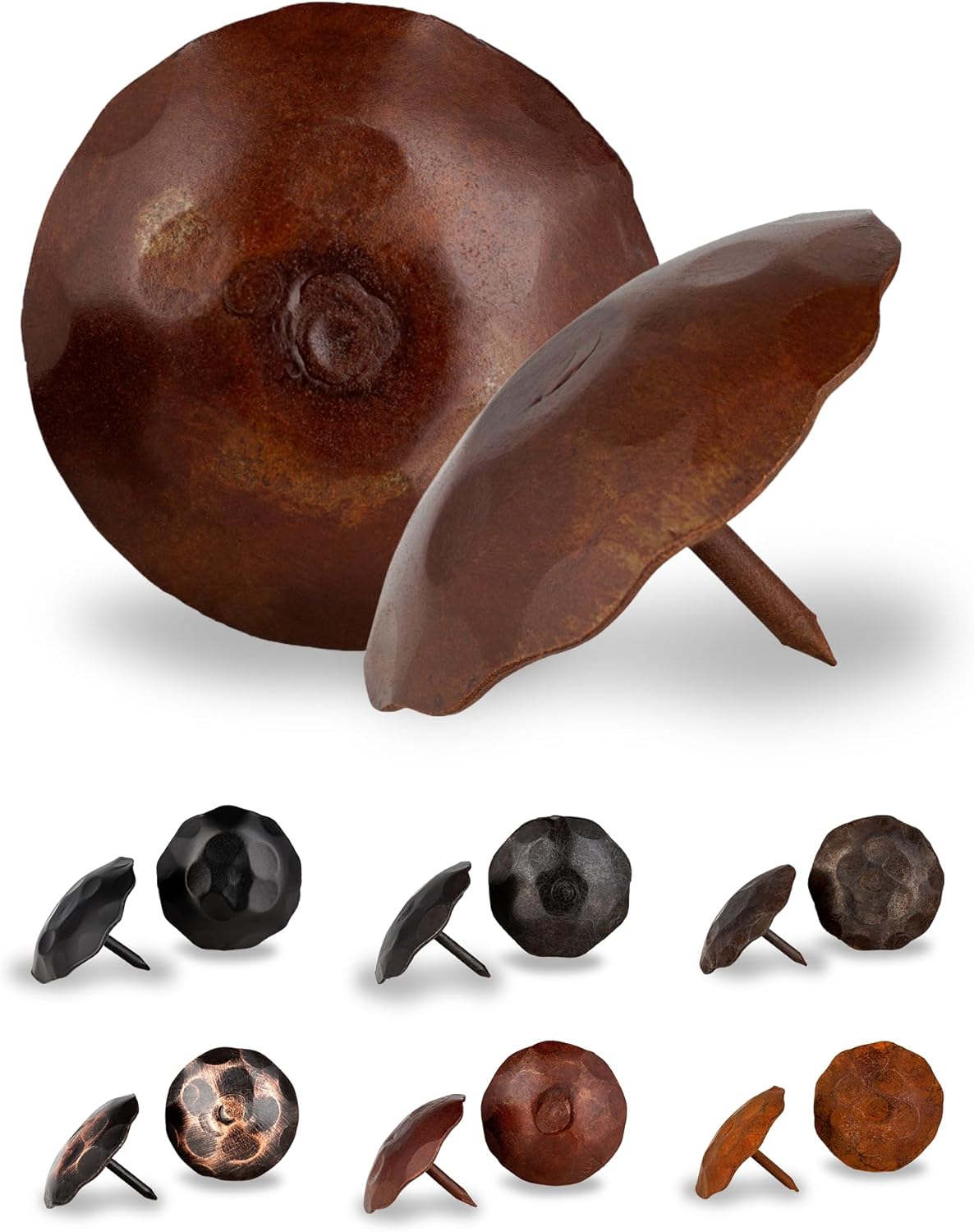 50 Pack 2" Round Head Iron Clavos Decorative Nails – Sealed Rusted – Handmade Rustic Round Fasteners for Farmhouse Shutters, Faux Wood Beams, Barn Doors, Shutters, Gates – Ornamental Wood Accent