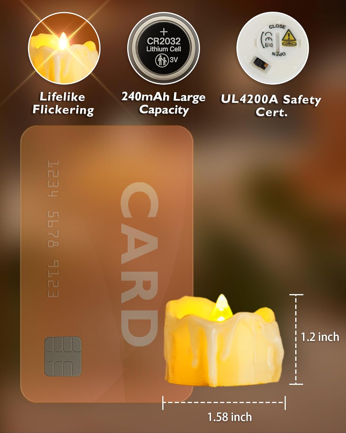 Homemory 12Pcs Timer Tea Lights, Flameless Flickering Auto Tea Lights Battery Operated, Auto-On 6 Hours and Off 18 Hours Everyday, Batteries Included, Long-Lasting, Ivory Base, No Remote