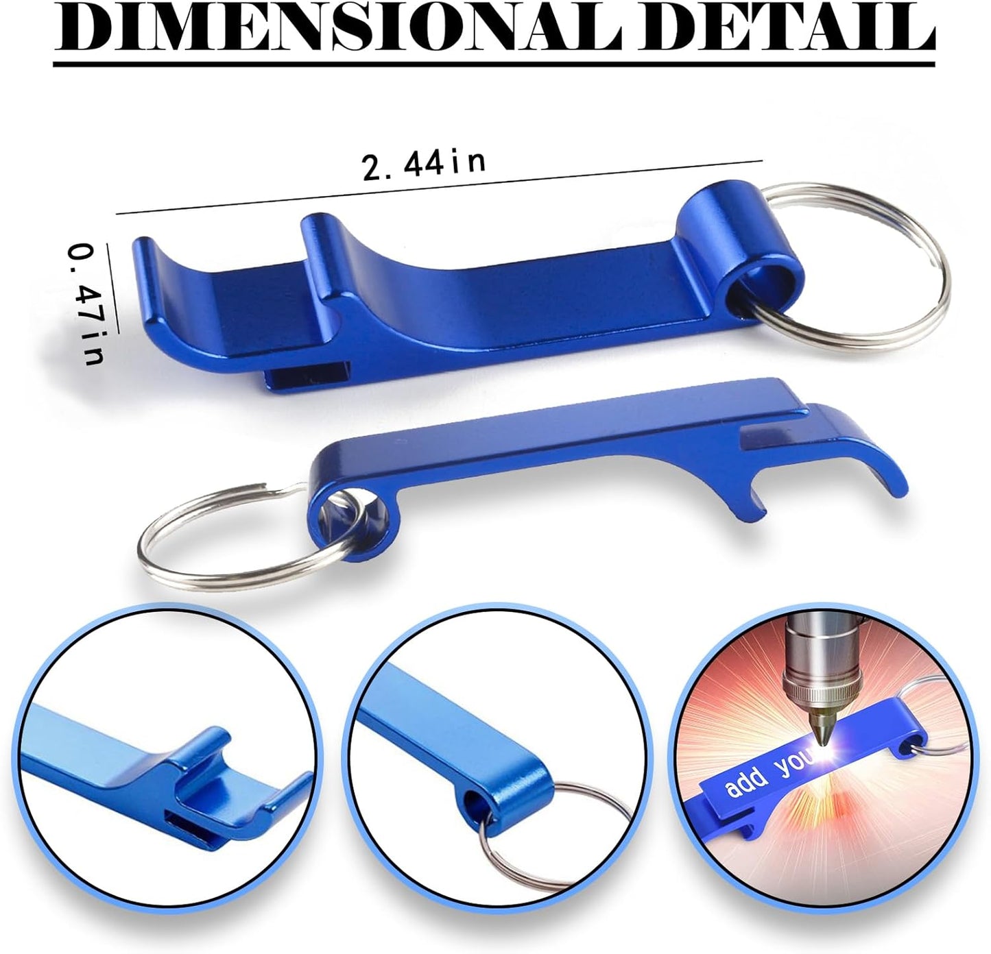 10pcs Personalized Bottle Opener Keychain Bulk Custom Engraved Text/Logo Keychains Customized Beer Bottle Opener for Bar, Graduation,Party,Wedding Favors Gift (10pcs)