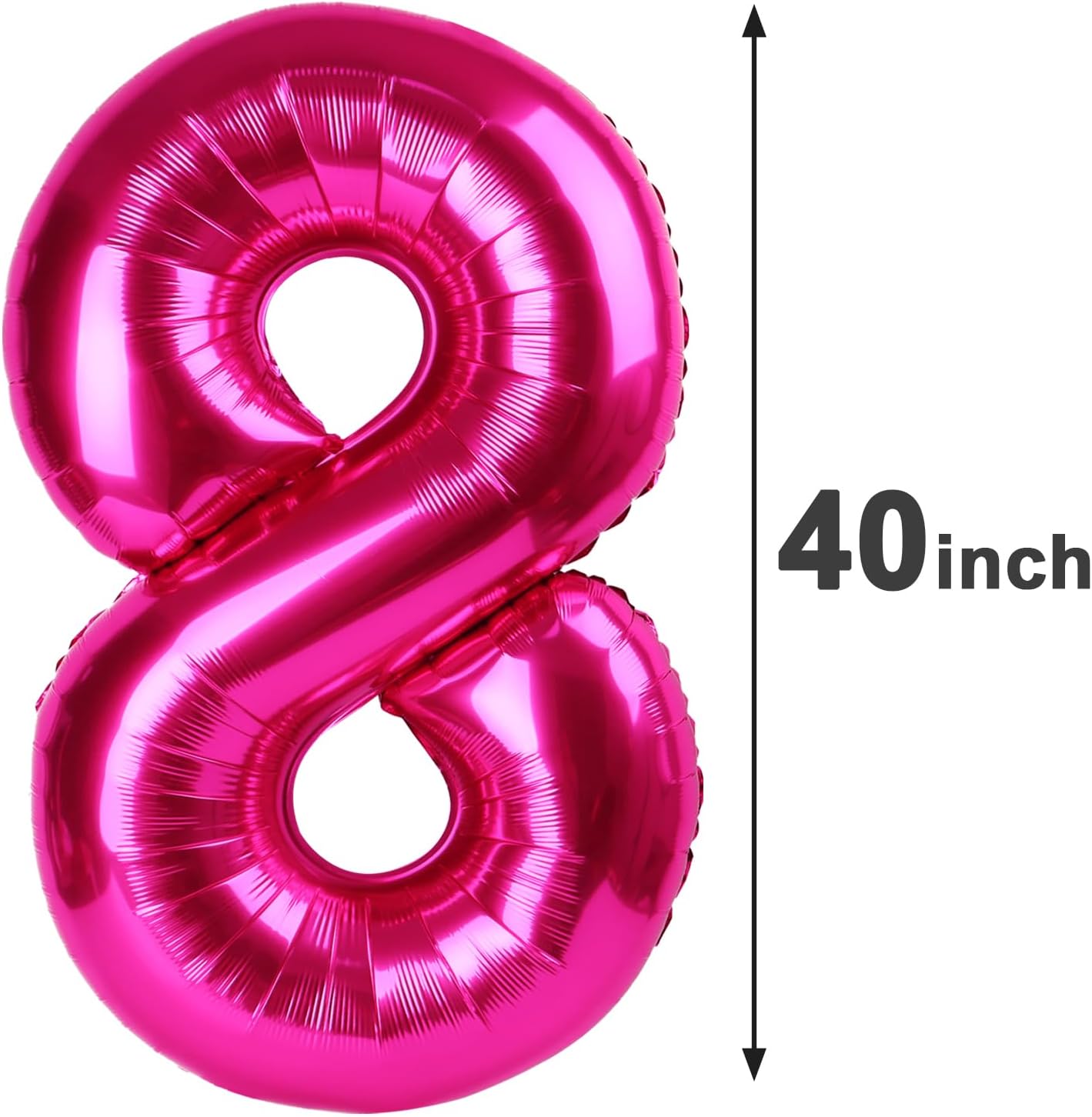 Hot Pink Foil Number 80 Balloon 40 Inch, Helium Mylar Eight Number 80 Birthday Balloons, 80th Hot Pink Women Men Wedding Anniversary, Graduations Party Supplies