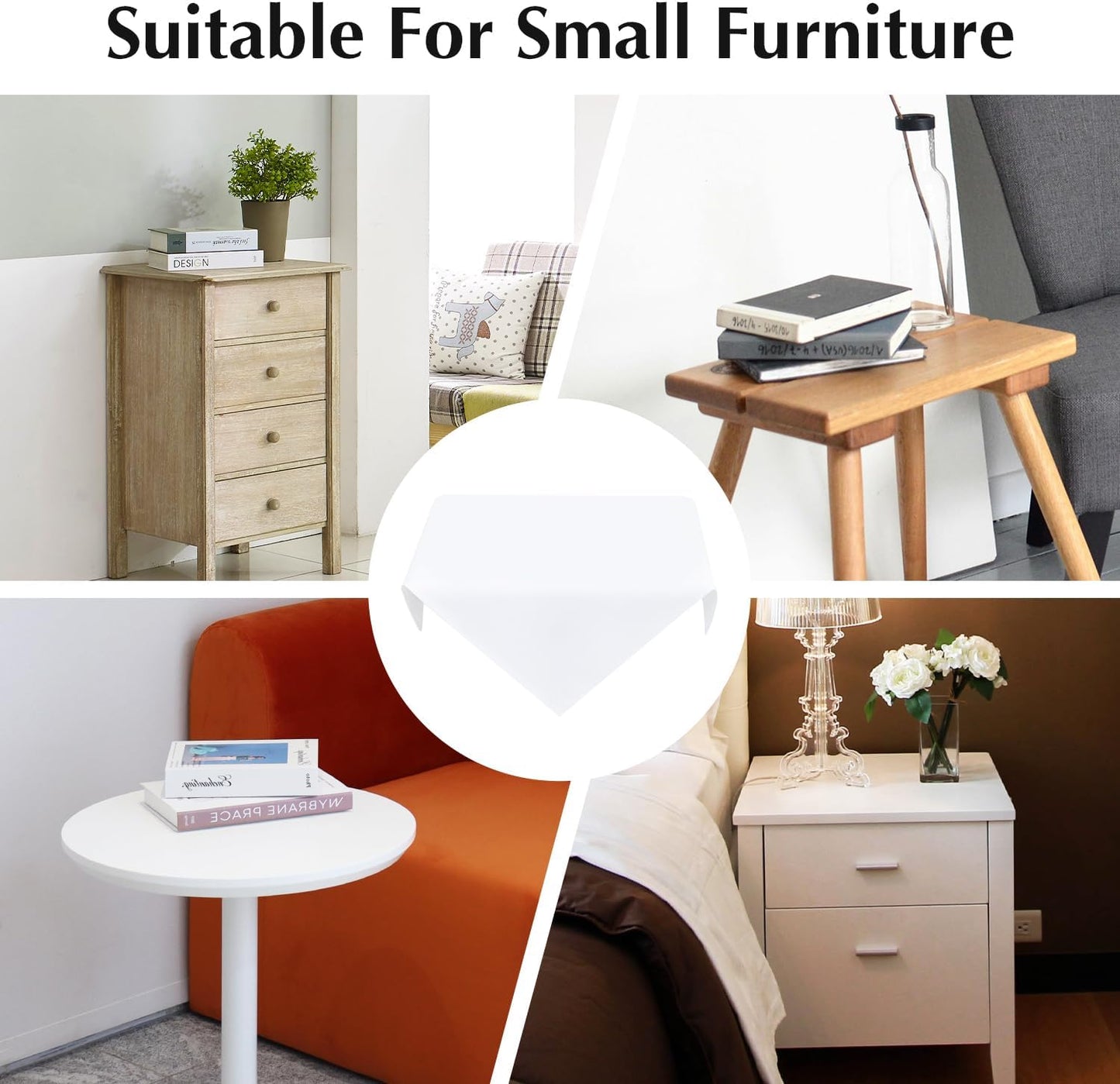 2 Pack Small Square Table Cloth 24X24 Inch White Washable Fabric Tablecloth Polyester Solid Table Cover for Night Stand End Tables Outdoor Indoor