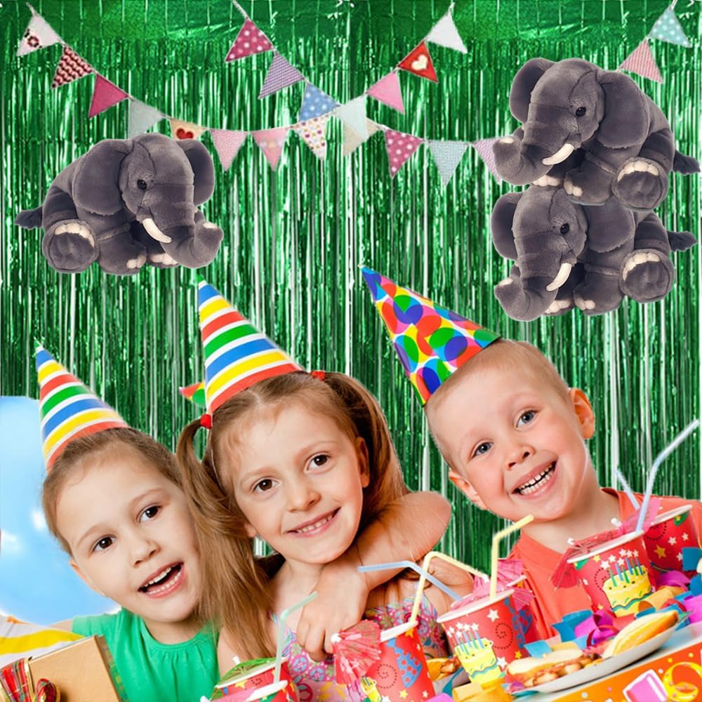 TONIFUL 3Pcs Laser Green Door Streamers, Metallic Streamers Foil Fringe Curtains for Birthday, Christmas, New Year, Bachelorette, Grad Party (9.9ft x 6.6ft)