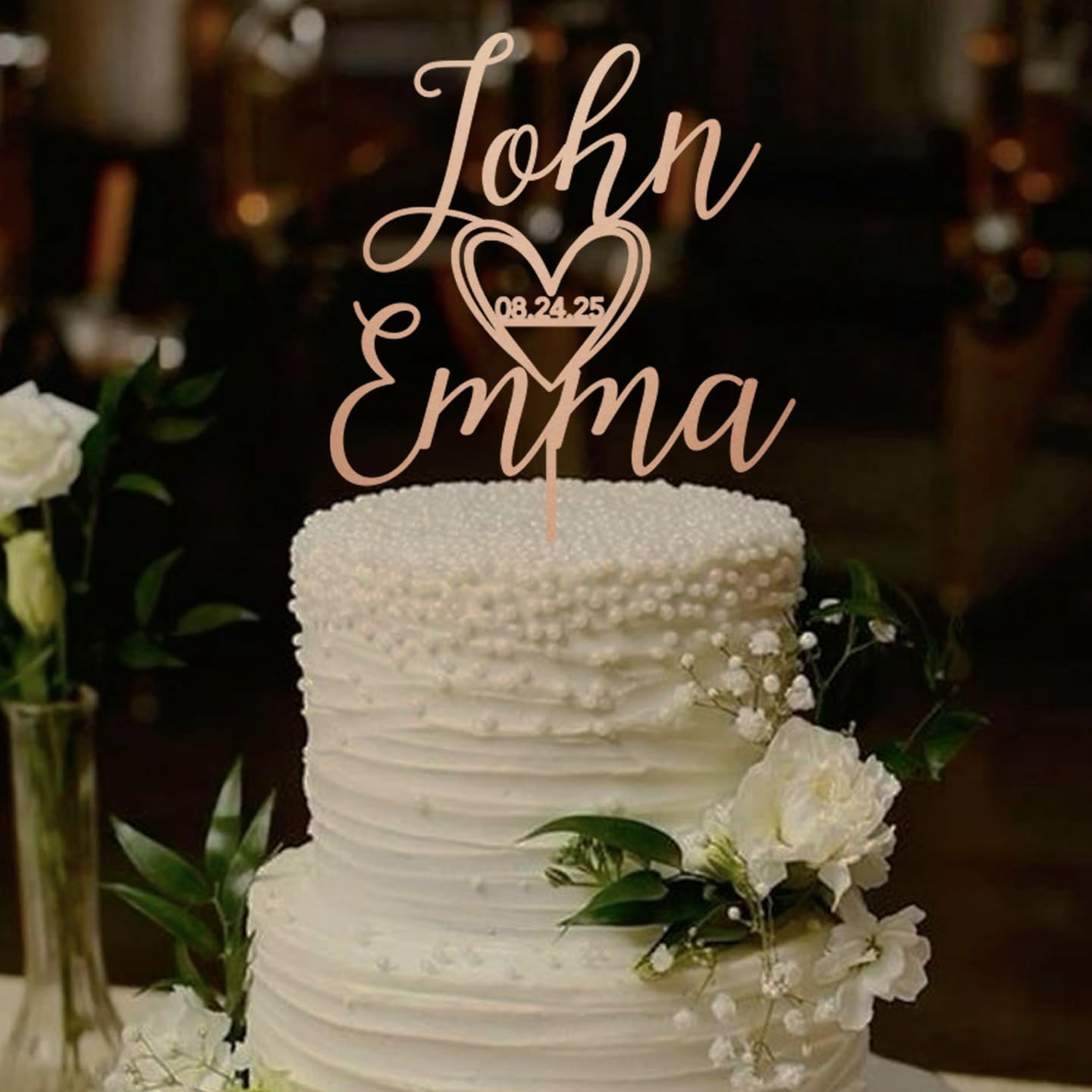 Wedding Cake Toppers, Wedding Cake Toppers Bride and Groom, Custom Cake Topper, Customize Your Own Anniversary Mr and Mrs Cake Topper,Rustic cake topper,Date wedding Cake topper.Wooden Cake topper