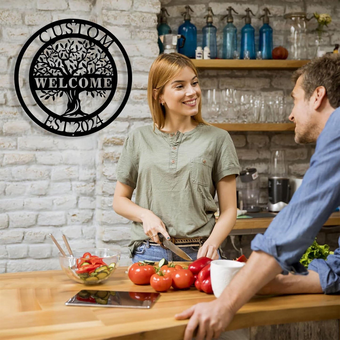 Personalized Tree of Life Metal Sign Wall Art Decor, Custom Wedding Gifts for Couples, Custom Family Name Sign, Christmas Valentine's Day Housewarming Gifts