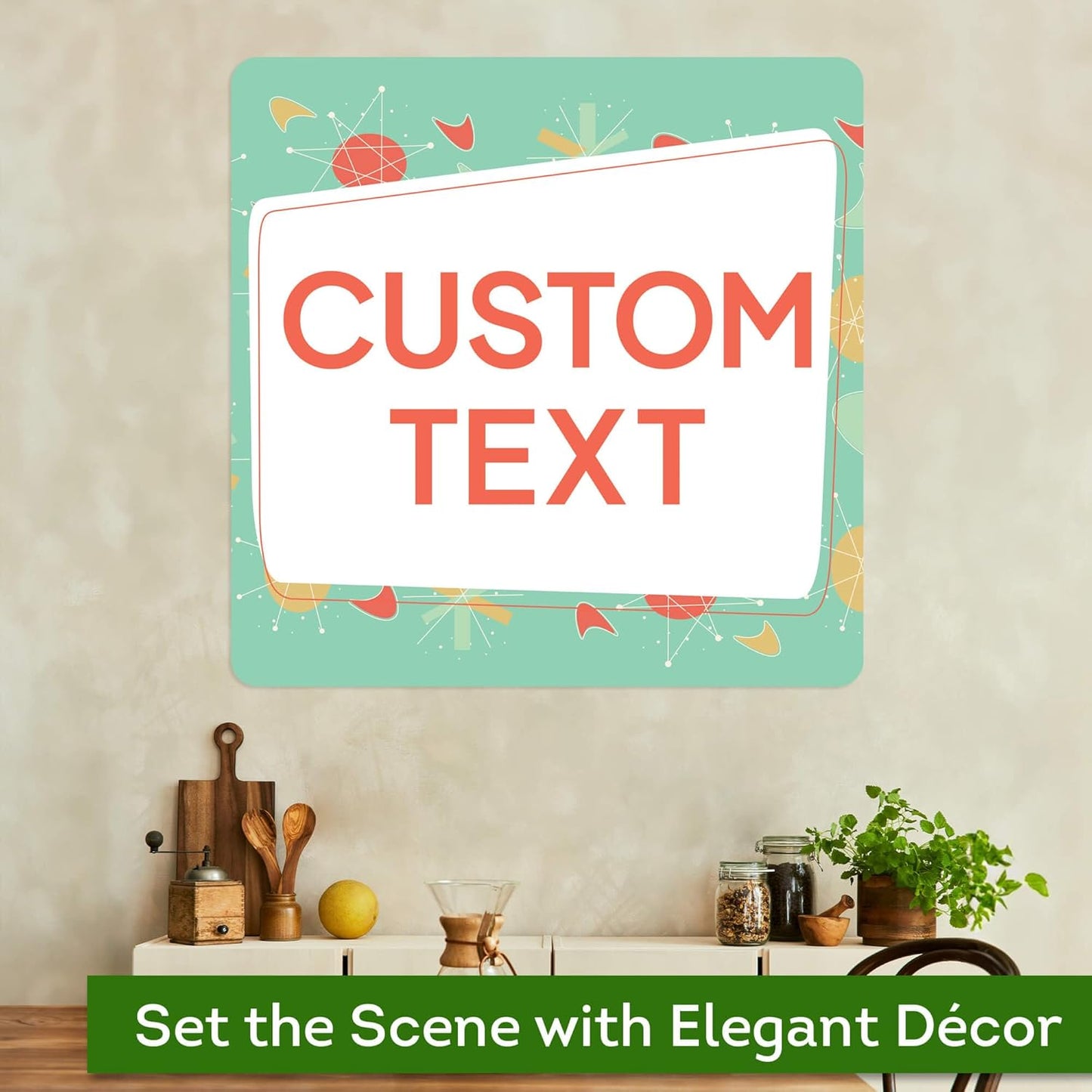 Custom Sign, Custom Street Sign, 11 Font Colors, 13 Font Styles, 4 Hole Options, 22 Sizes, 36x36 Inches, Rust Free DiBound, Fade Resistant, Made in USA by My Sign Center (Mid-Century Modern 2)