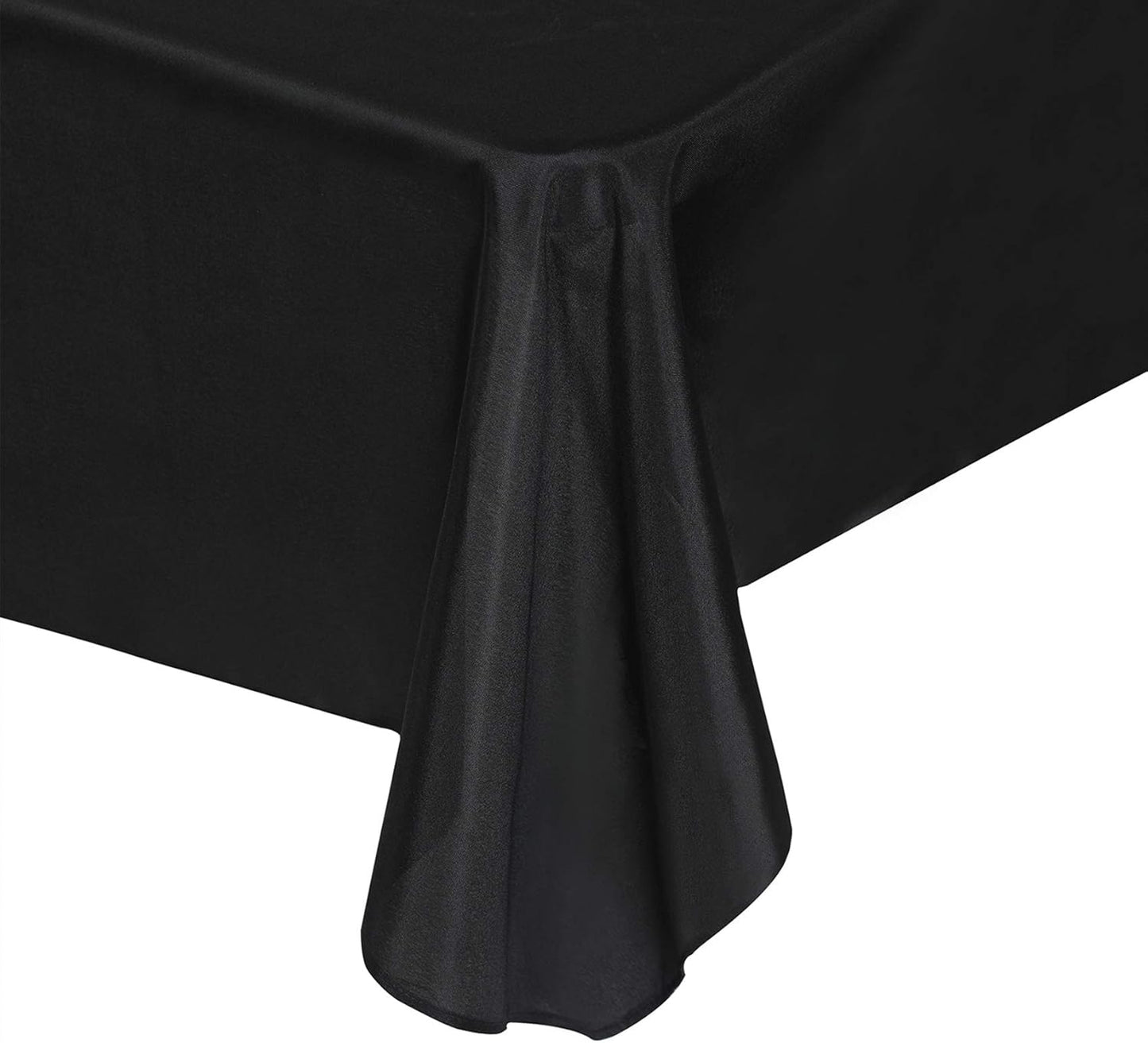 Rectangle Tablecloth 60x102 inch Washable Polyester Fabric Table Cloth for Wedding Party Dining Banquet Decoration（60x102, Black）