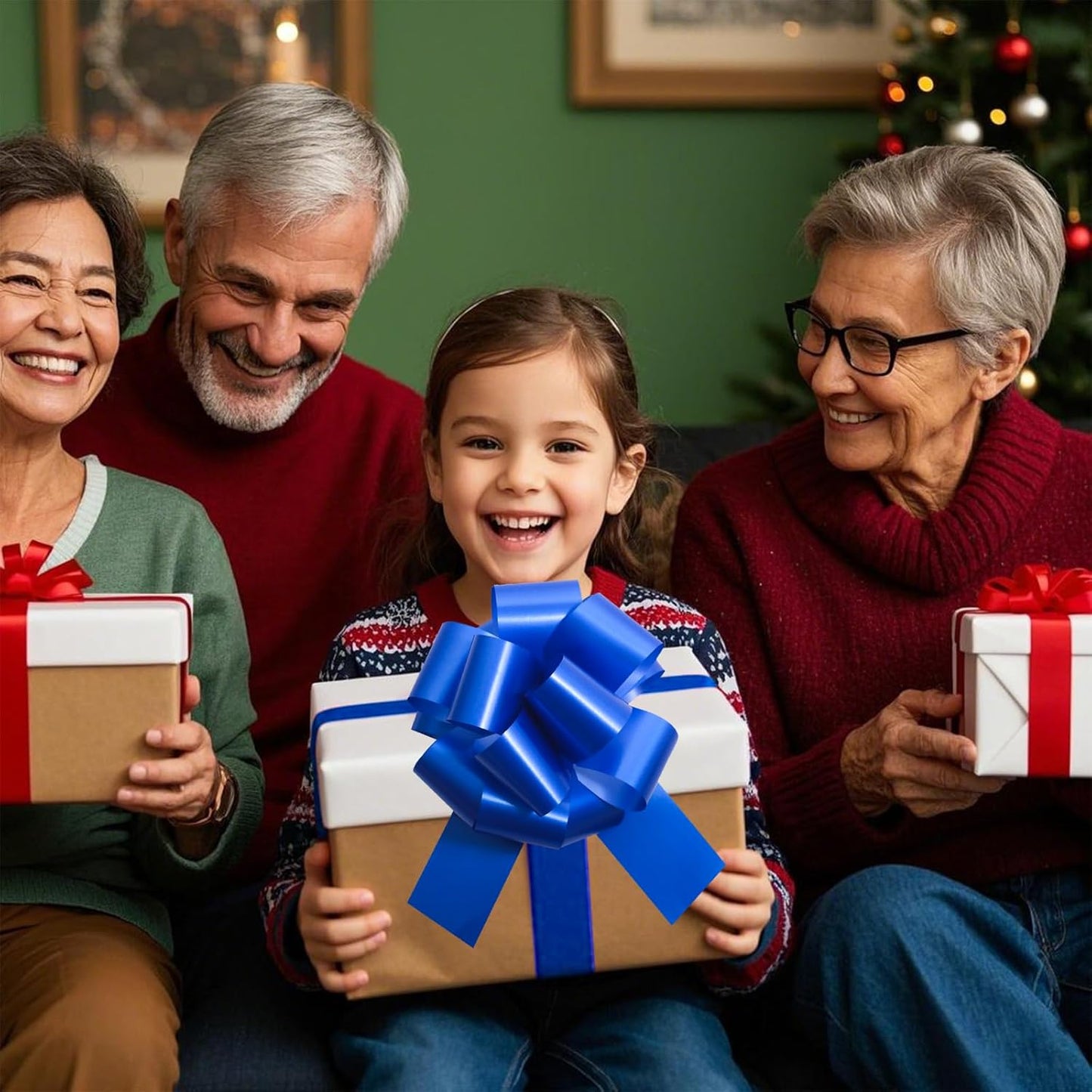 12 PCS 6 Inch Blue Pull Bows - Perfect for Gift Wrapping, Wedding Decor, Car Bows, Birthday Parties, Christmas and Valentine's Day