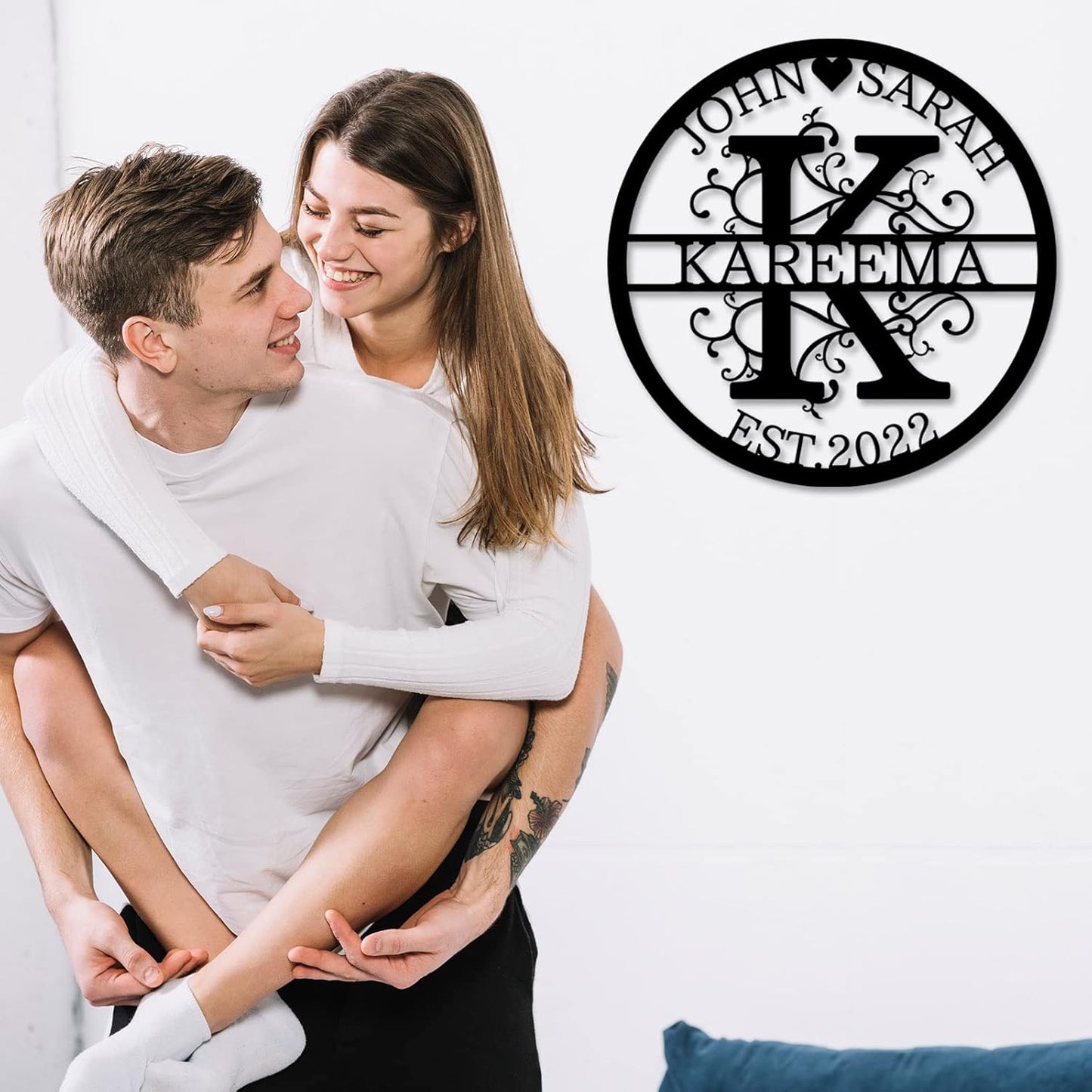 Personalized Last Name Metal Signs - Custom Metal Signs - Split Letter Monogram - Family Sign- Wall Art - Outdoor Wall Decor - Housewarming Gift for Couple - Personalized Wedding Gift