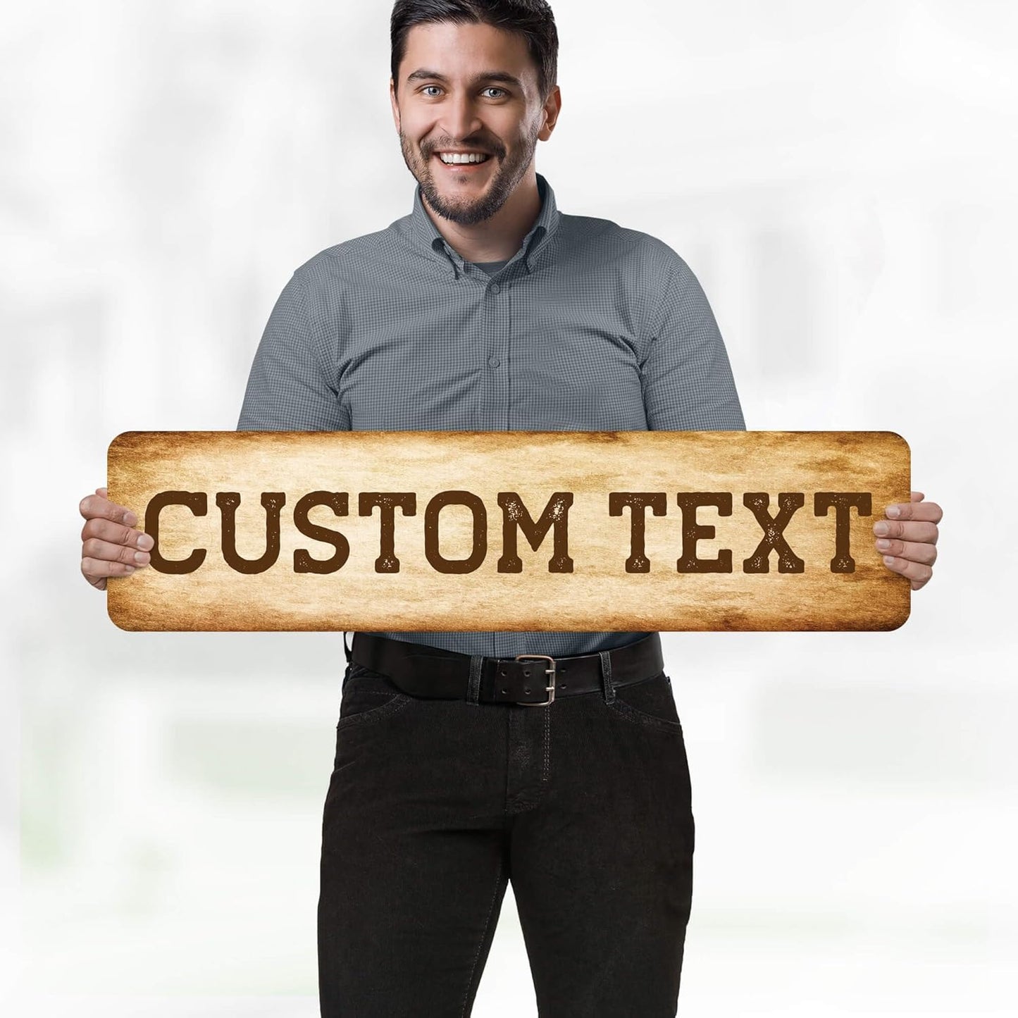 Custom Sign, Custom Street Sign, 11 Font Colors, 13 Font Styles, 4 Hole Options, 22 Sizes, 8x32 Inches, Rust Free DiBound, Fade Resistant, Made in USA by My Sign Center (Vintage)