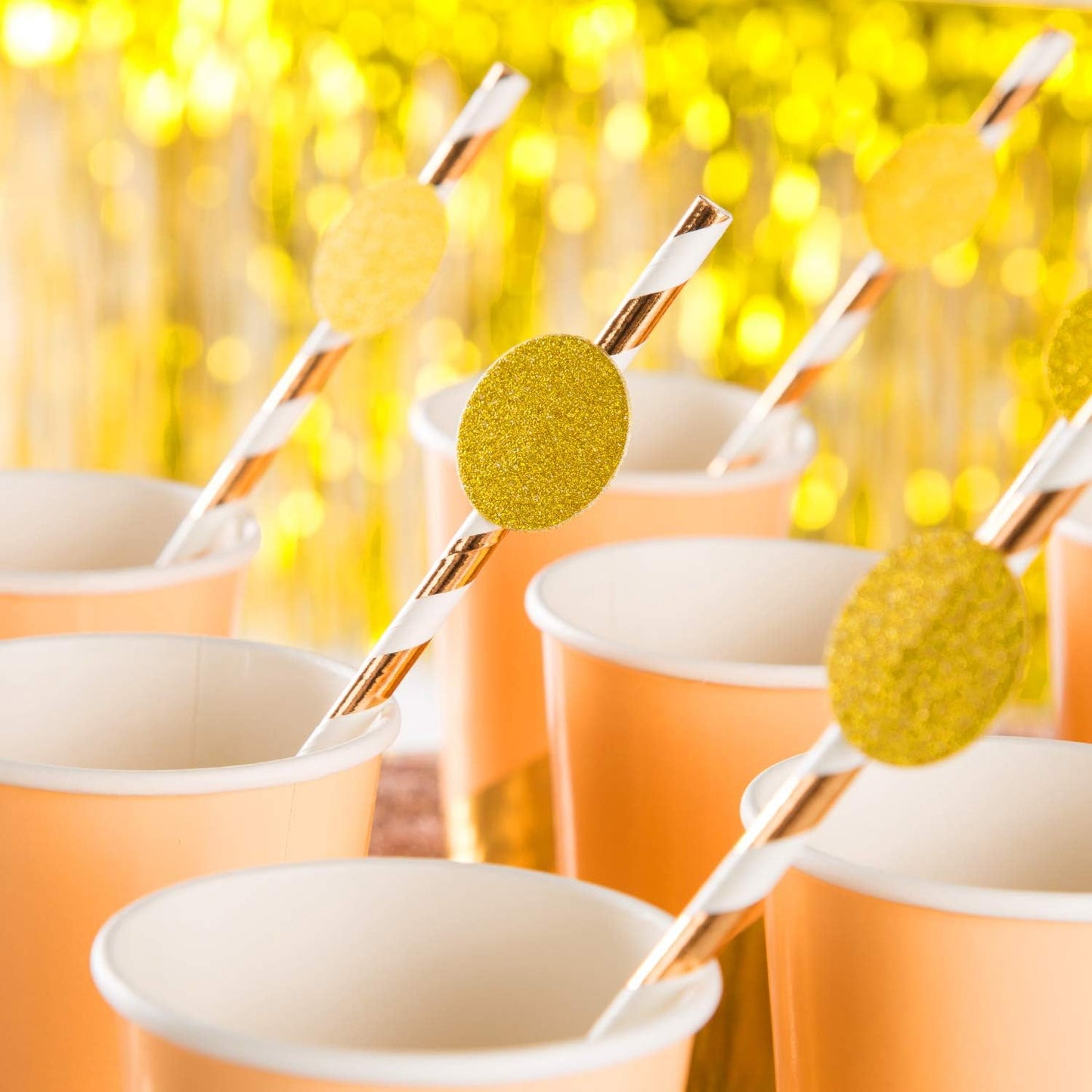 MOWO Glitter Confetti Circles Wedding Party Decor and Table Decor, 1.2’’ in Diameter (glitter gold,200pc)