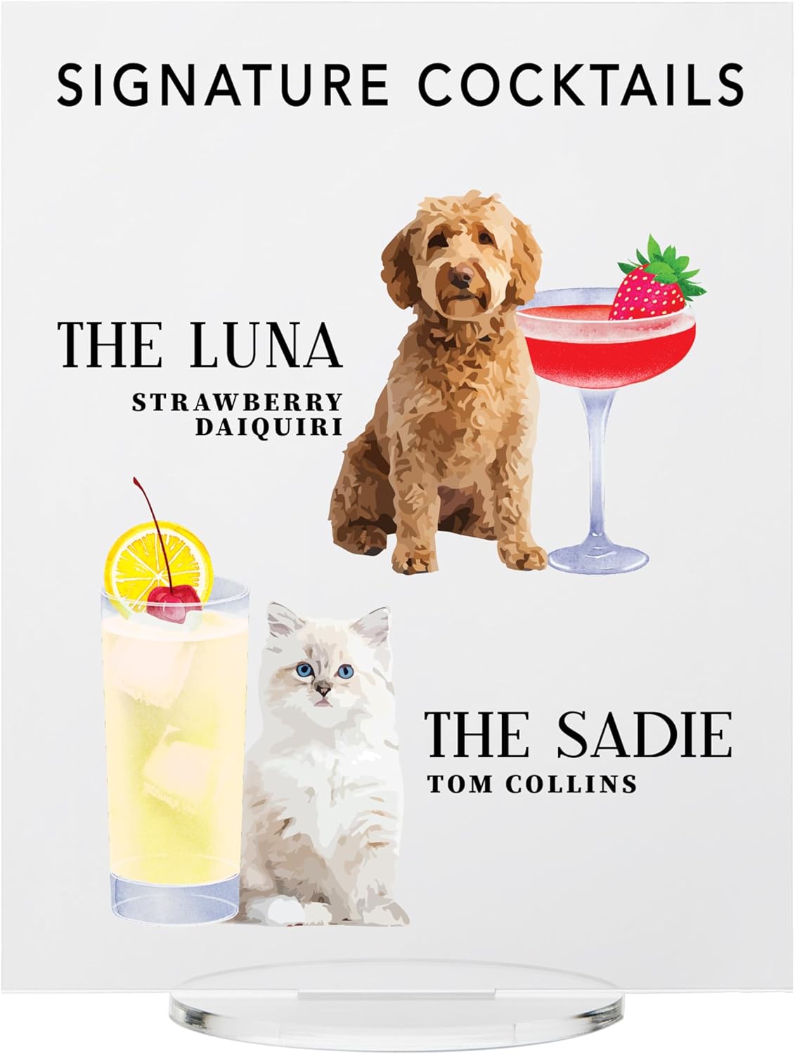 Pet Signature Drink Wedding Signs