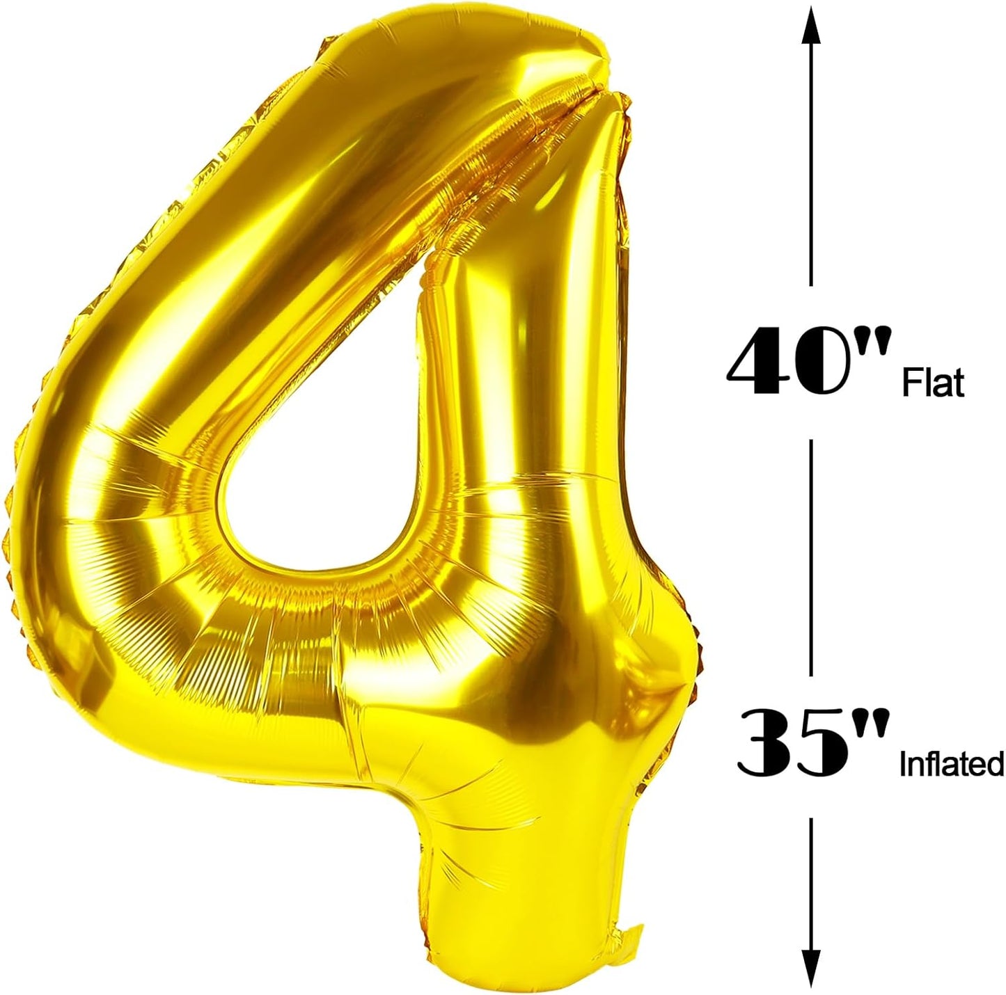 40 Inch Gold Large Number 14 41 Balloons, Giant Foil Number Four 14 41 Balloons, Gold Mylar Big Balloon for Anniversary Graduation Decorations