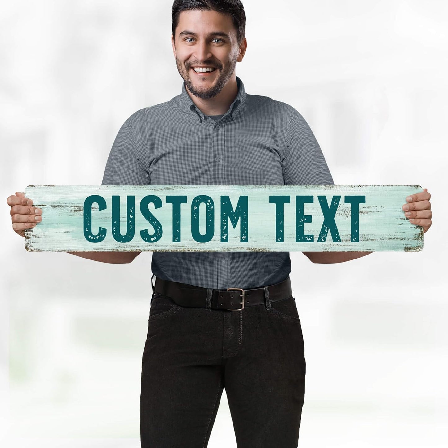 Custom Sign, Custom Street Sign, 11 Font Colors, 13 Font Styles, 4 Hole Options, 22 Sizes, 6x36 Inches, Rust Free DiBound, Fade Resistant, Made in USA by My Sign Center (Shabby Chic)