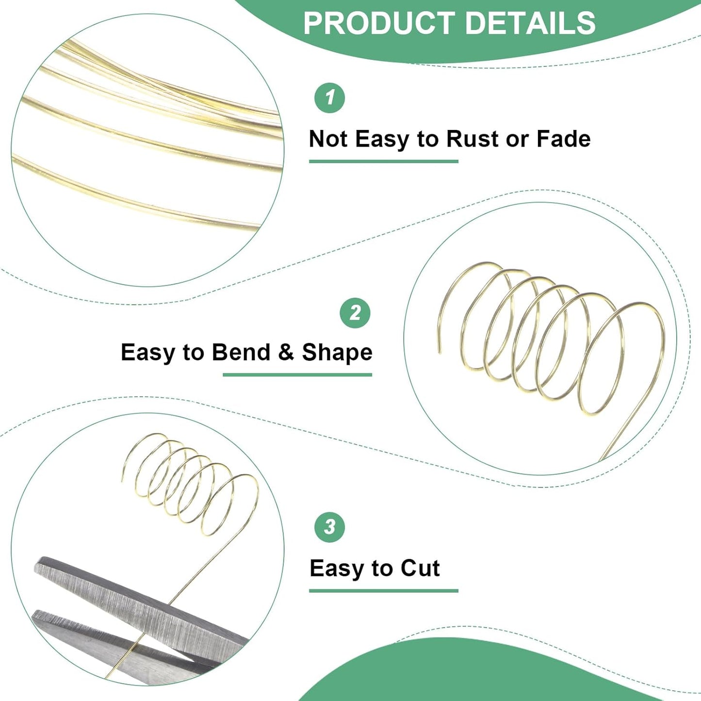 0.3mm Jewelry Wire, 28 Gauge 328FT Craft Wire Copper Beading Wire for Jewelry Making/Planting/Weaving/DIY Crafting, Soft Metal Wires [100M, Light Golden]