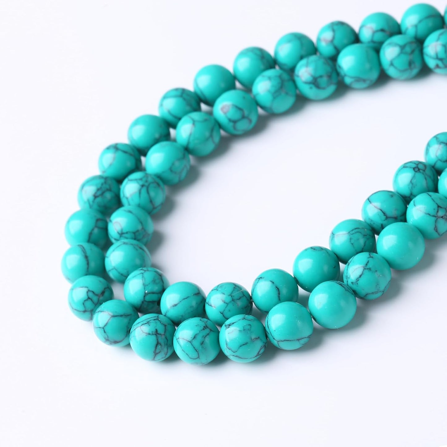 Natural Turquoise Stone Beads Gemstone Round Crystal Energy Jade Beads Stone Beads for Jewelry Making DIY Bracelet Necklace Jewelry Making 1 Strand 15.5inch 31PCS 12MM
