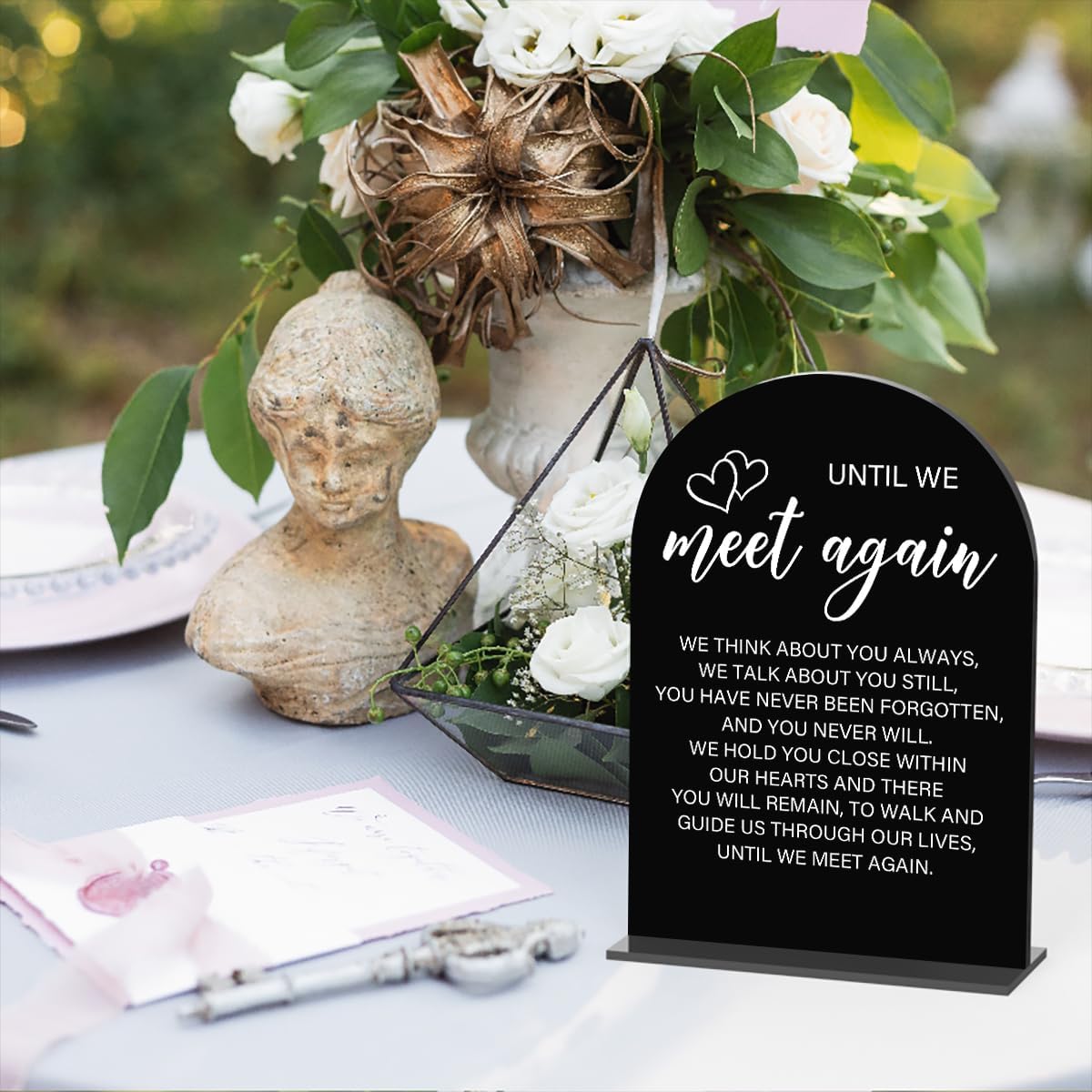 Acrylic Wedding Sign Wedding Signs for Ceremony Until We Meet Again Sign for Wedding Modern Calligraphy Arch Acrylic Table Top Sign for Wedding Reception and Event Party Table(black）