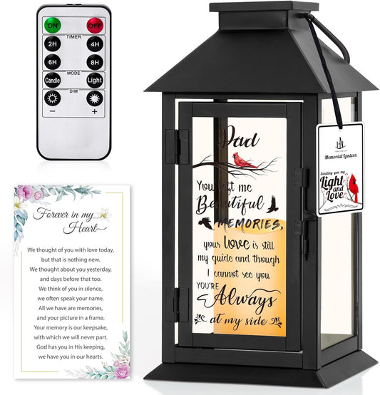 Memorial Lantern Bereavement Gifts in Memory of Loved One Memorial Gifts for Loss of Father Remembrance Sympathy Gifts for Loss of Loved One with LED Candle and Remote