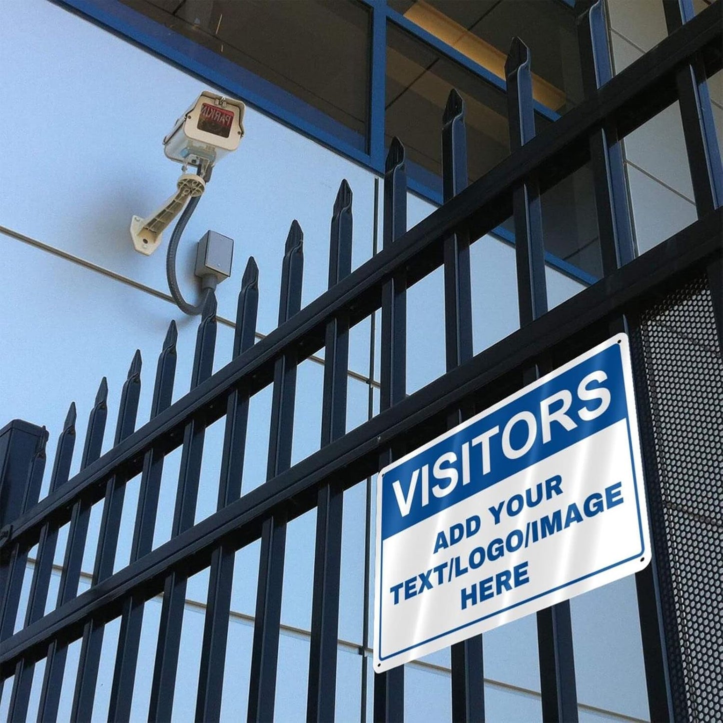 Custom Signs Outdoor Metal - 12 x 8 Customized Personalized Aluminum Signs for Office, Home, Business, Decor, Custom Rust-Proof Sign (VISITORS)