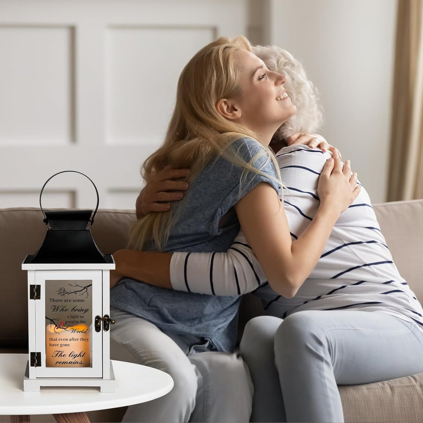 Memorial Lantern - Bereavement Sympathy Gifts for Loss of Loved One Mother Father, Thoughtful Funeral Gifts in Memory of Loved One with LED Candle