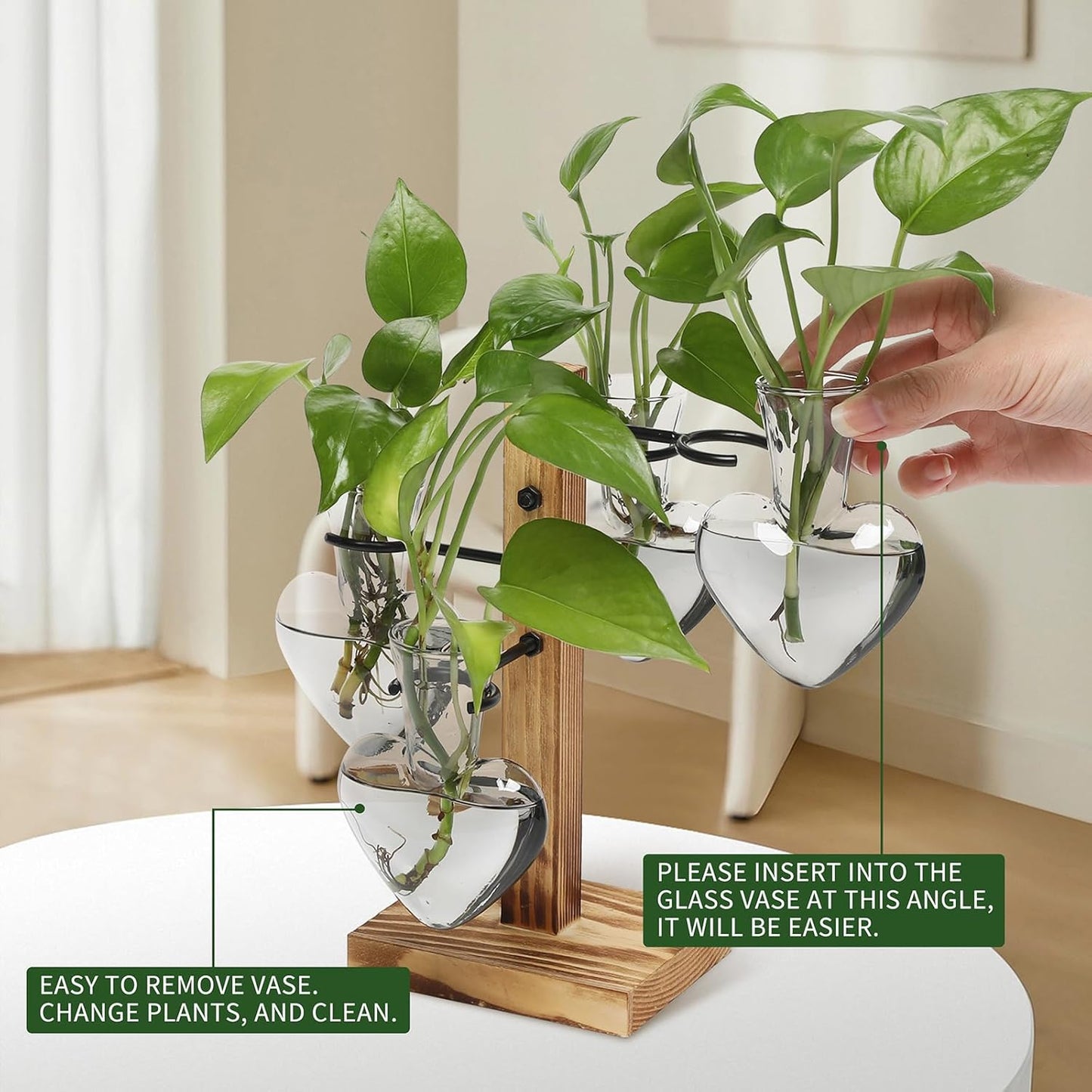 Plants Propagation Stations Plant Terrarium Kit Glass Planters for Indoor Plants House Plant Accessories Gift for Women - 4 Love Bulb Vase