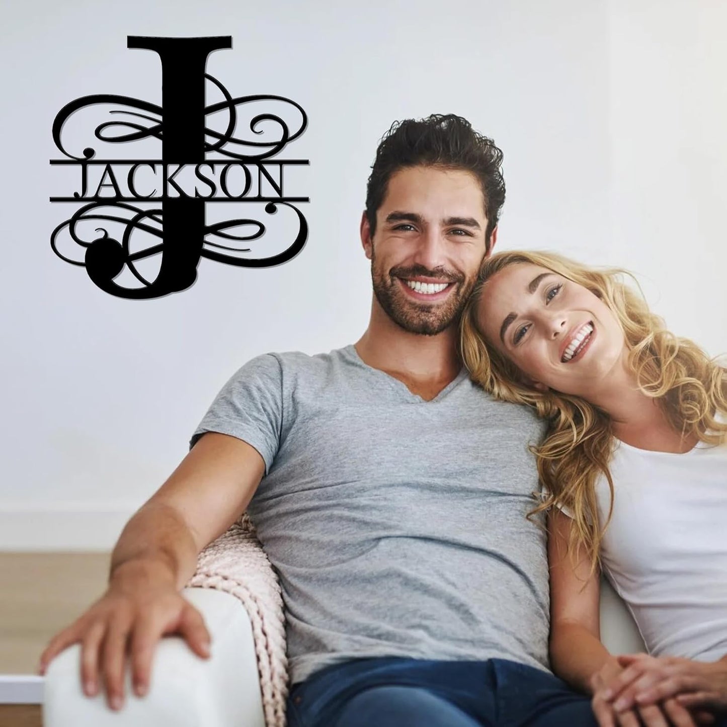 Custom Signs Outdoor Metal, Personalized Name Sign, Family Last Name Sign Home Decor, Initial Monogram Wall Metal Art, Customized Christmas Wedding Housewarming Gifts