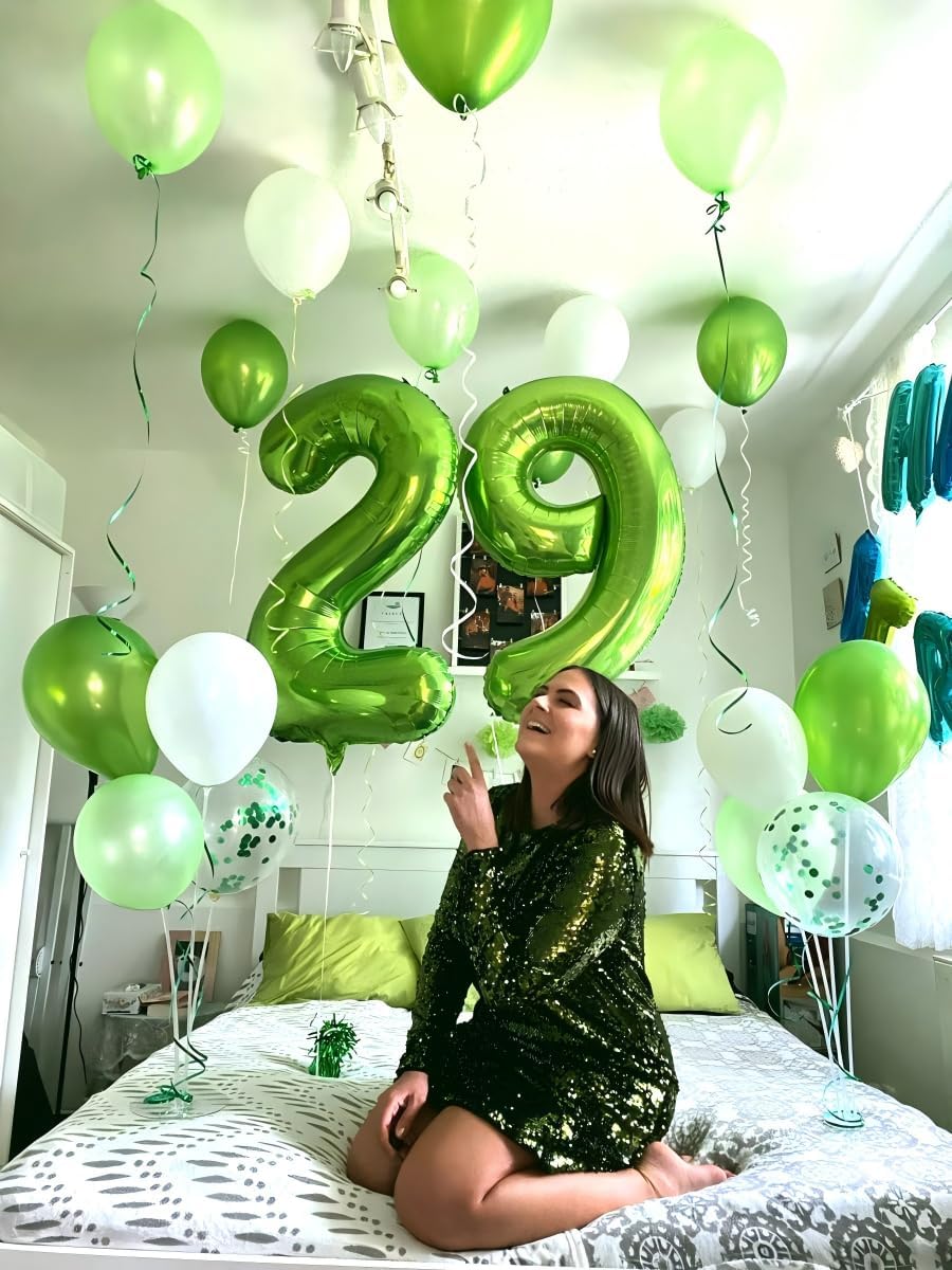 Big Light Green 40 Inch 9 Balloon Number, Jumbo Giant 9th 19 29 39 49 99 Birthday Party Decorations, Large Light Green Foil Balloons Anniversary Birthday Party Engagement Decorations