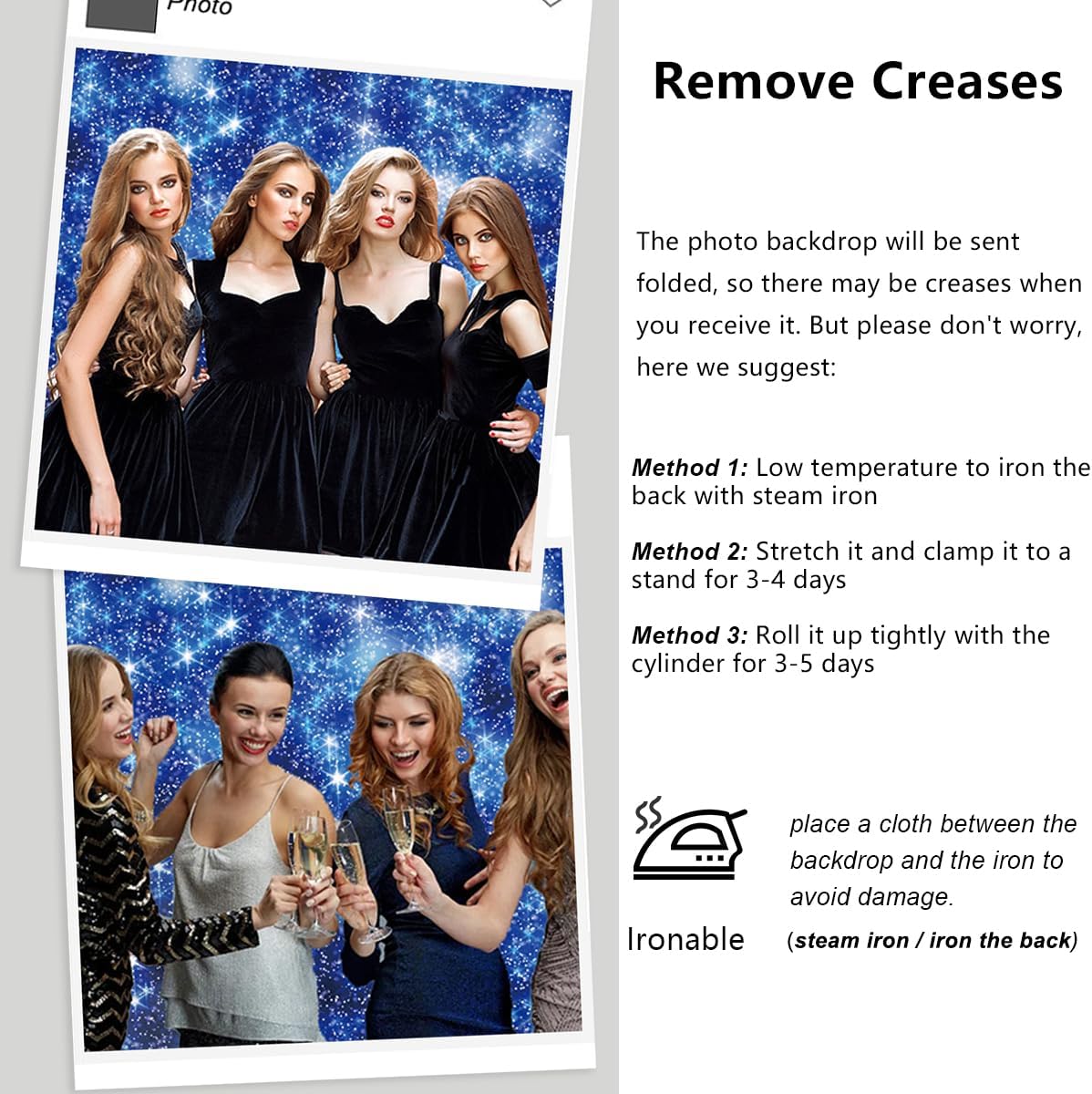 YongFoto Blue Glitter Backdrop 8x6ft Silver Light Spots Navy Blue Sequin Bokeh Photography Background Birthday Bridal Shower Wedding Photography Background Party Banner Decor Portraits Photoshoot