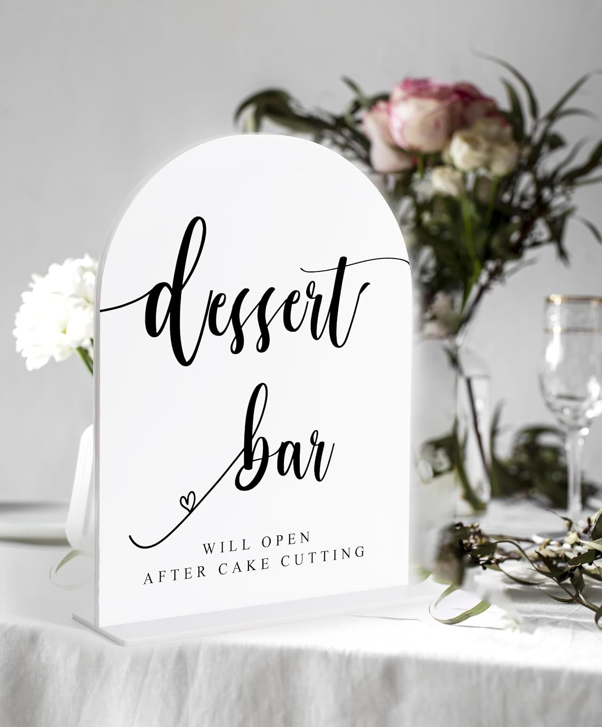Dessert Bar Sign, White Arch Acrylic Wedding Sign, Dessert Table Decor, Wedding Reception Decorations, Bridal Shower Decor, Centerpiece Table Decorations Party for Bride and Groom-10