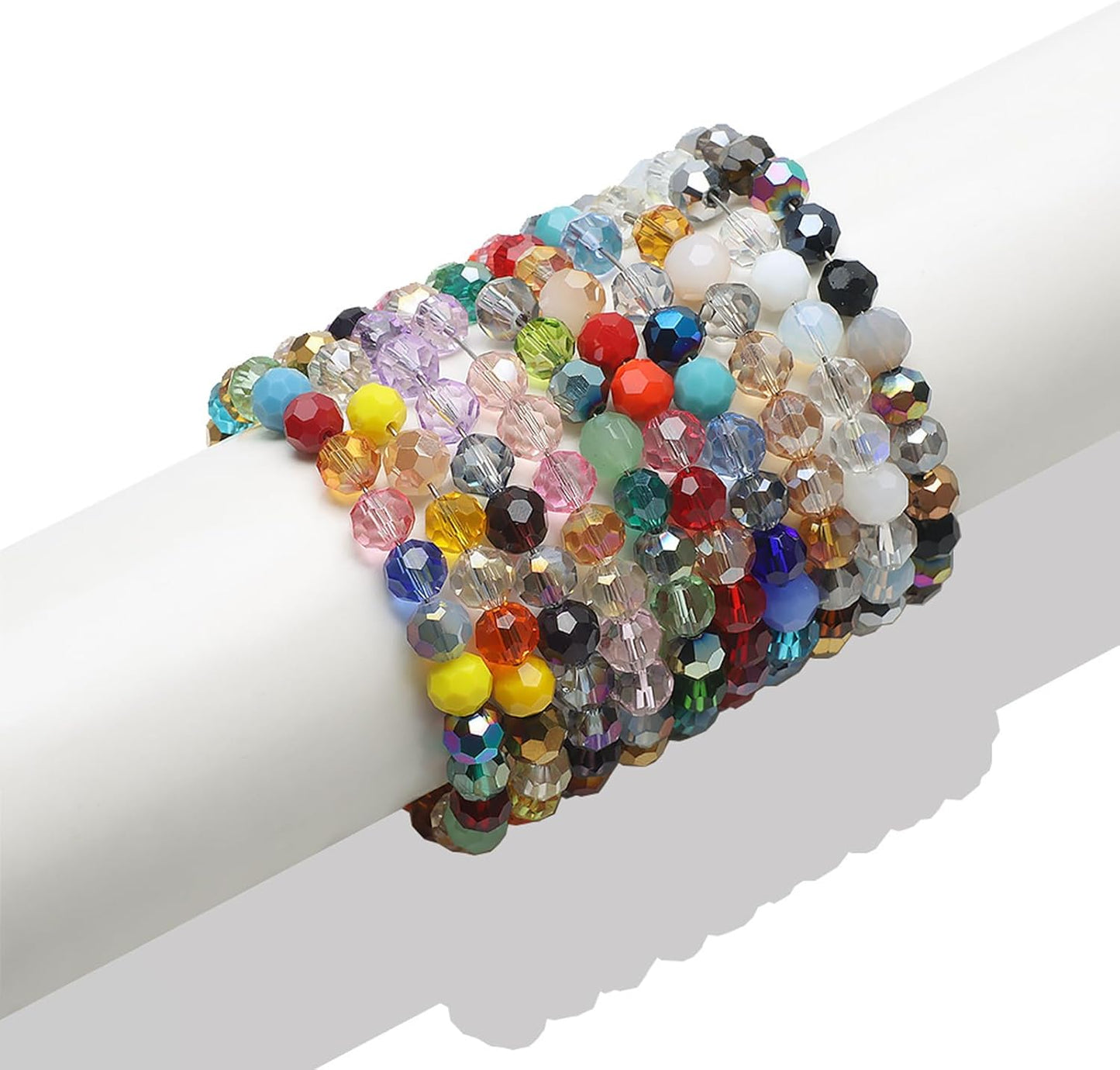 400PCS 4MM Crystal Glass Beads for Jewelry Making Pink Series Rondelle Facted Crystal Glass Beads for Bracelet Making Round Glass Spacer Beads for DIY Crafts Wind Chimes Suncatchers