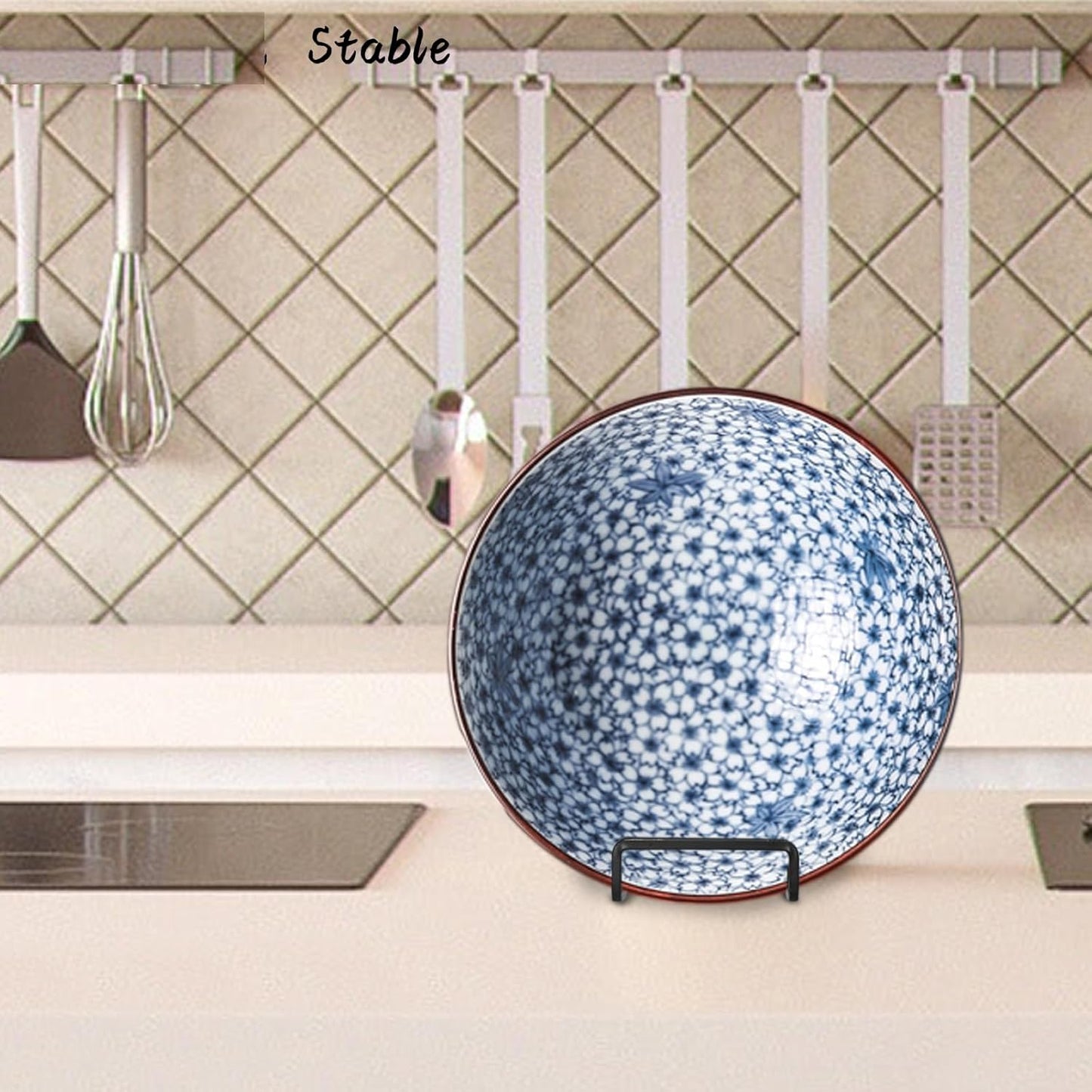 Decolore 4 Pack 4 Inch Black Metal Display Stands Square Plate Holder Display Stand Frame Stand for Picture, Decorative Plate, Photo Easel and Artistic Work