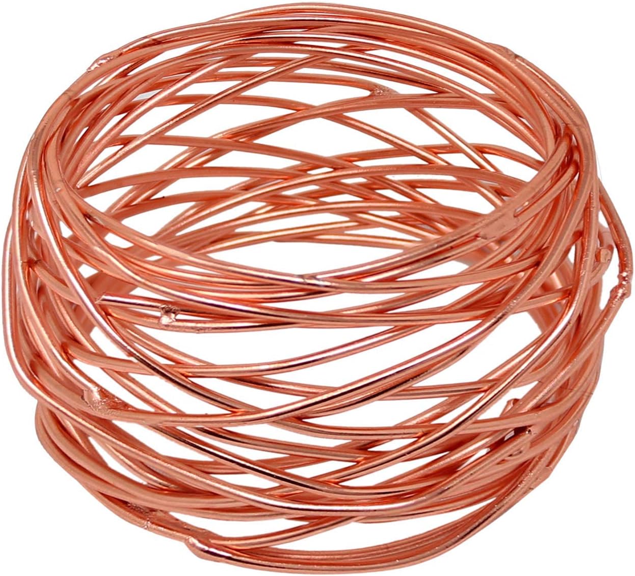 Handmade Round Mesh Napkin Rings Holder for Dinning Table Parties Everyday, Set of 12