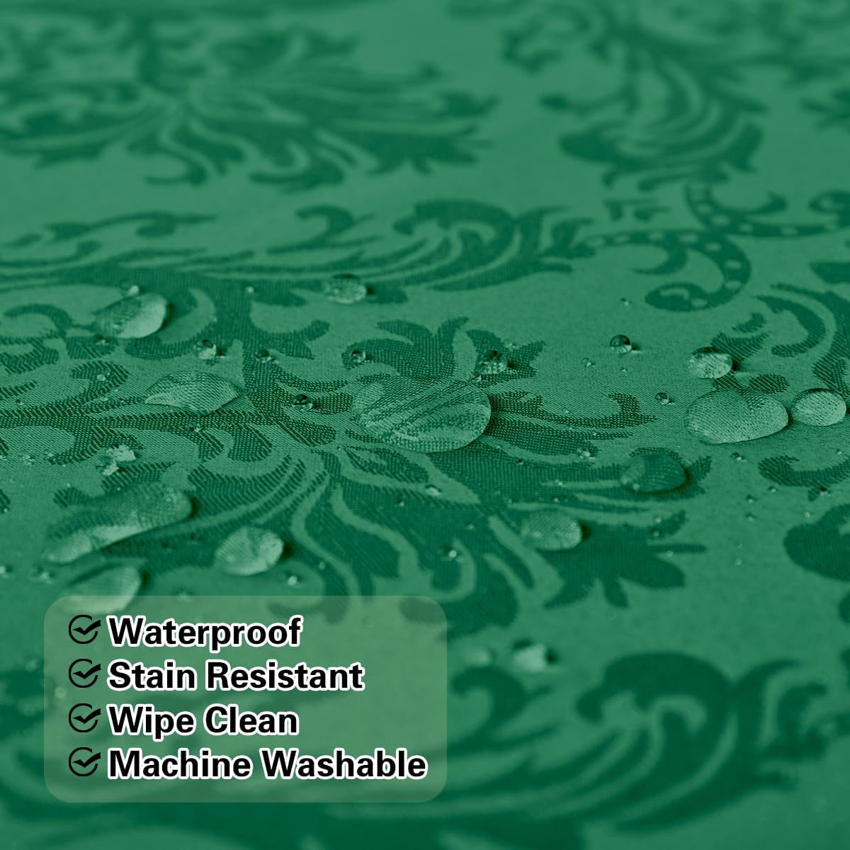 Jacquard Tablecloths for Rectangle Tables 60 x 84 Inch, Spill Proof Stain Resistant Damask Table Cloth, Soft Fabric Table Cover for Dining, Party, Indoor, Outdoor, Spring, Easter, Green