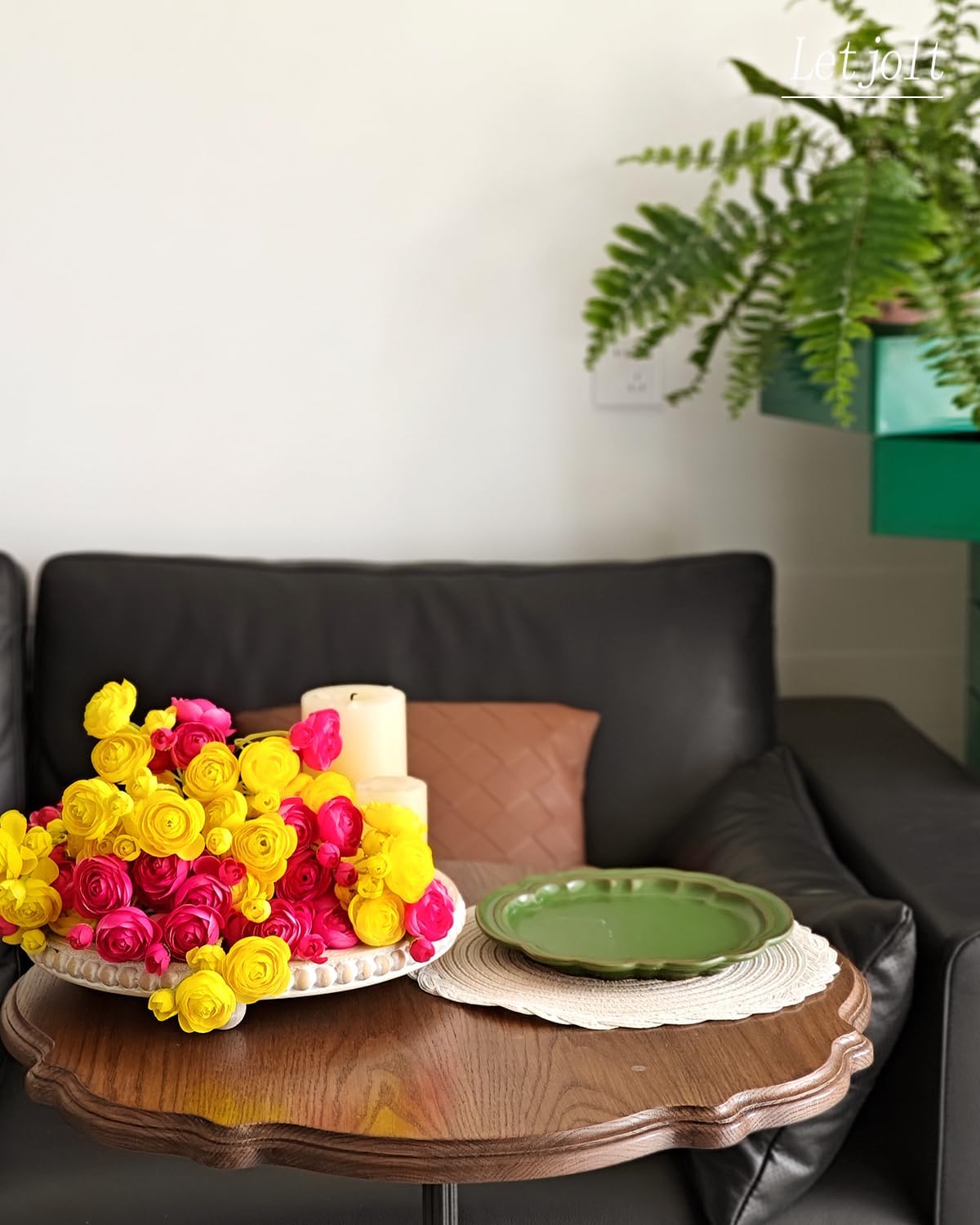 Letjolt Ranunculus Artificial Flower ROSEO Pink Silk Flowers Faux DIY Bouquet for Wedding Engagement Centerpieces Arrangements Bridal Shower Decorations Home Decor 18pcs