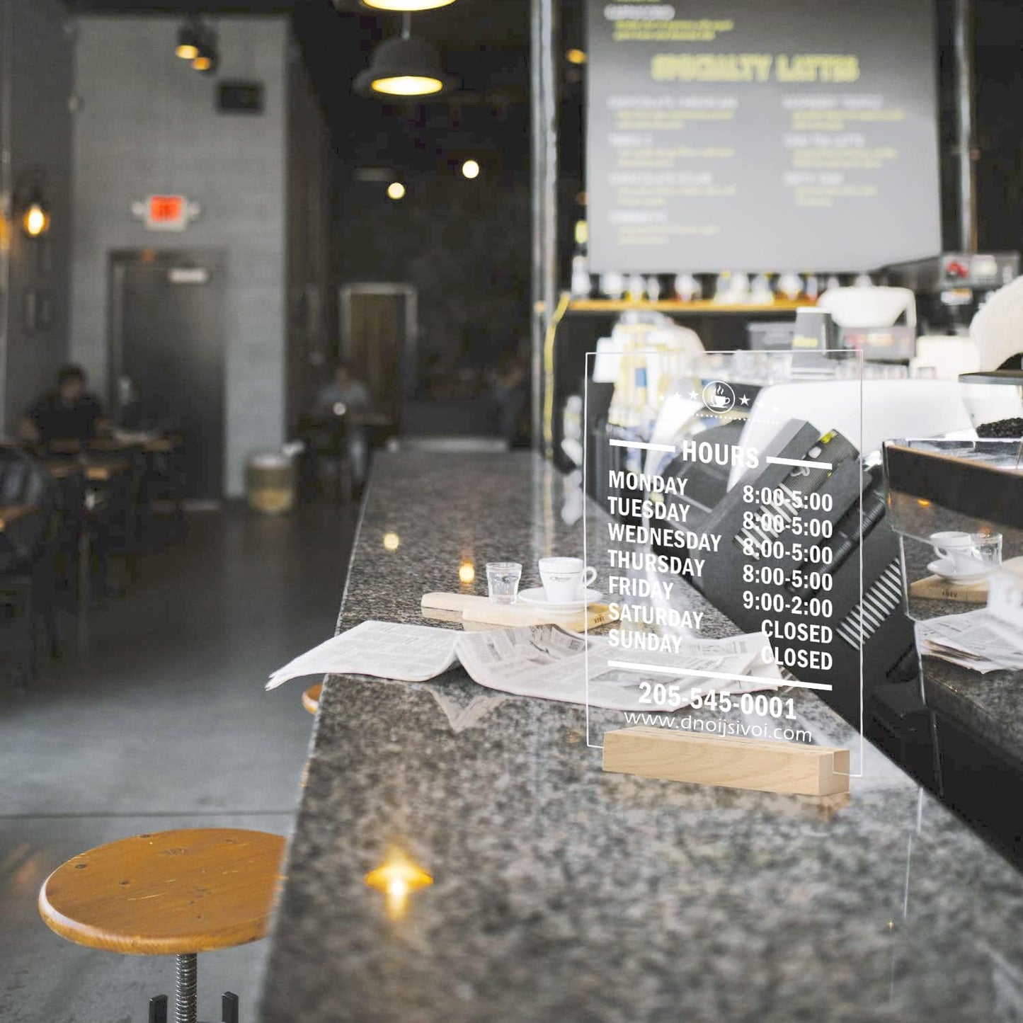 JINMURY 8x10 Inch Clear Acrylic Sign with Holder- 6 Pack Blank Clear Acrylic Sheets and Wood Stands, DIY Blank Table Sign for Wedding Party Reception (6 Pack 8x10 Inch)