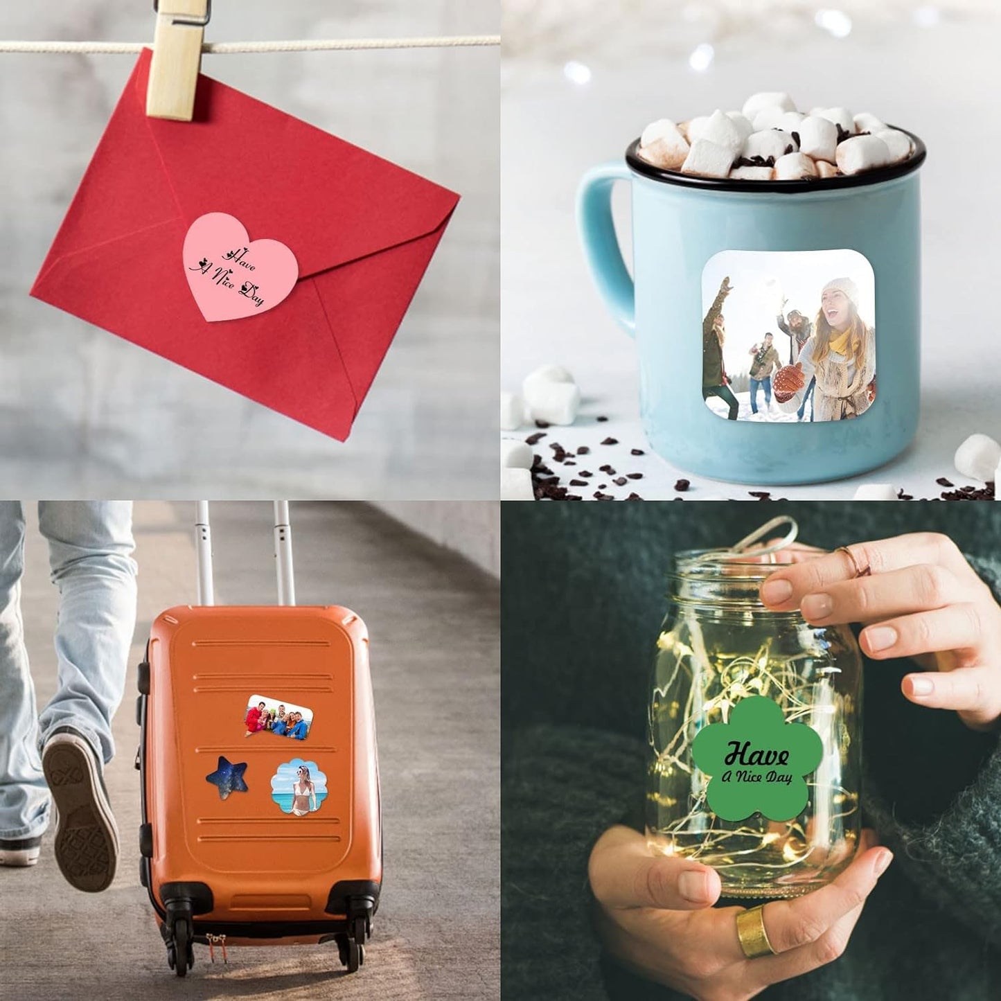 Custom Stickers Personalized Die Cut Labels Customized Funny Decals with Photo Image Make Your Own Vinyl Waterproof Stickers Labels Bulk 100 Pack